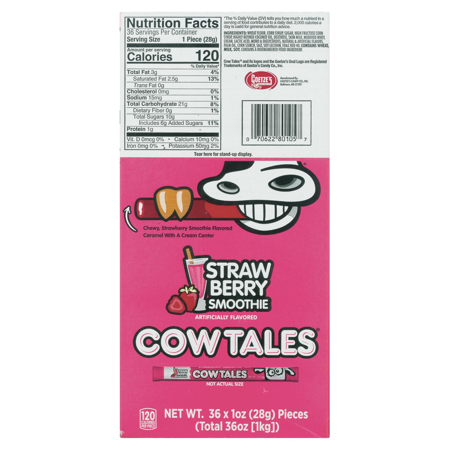 Goetze's Candy Cow Tales Strawberry Smoothie Candy 1 oz