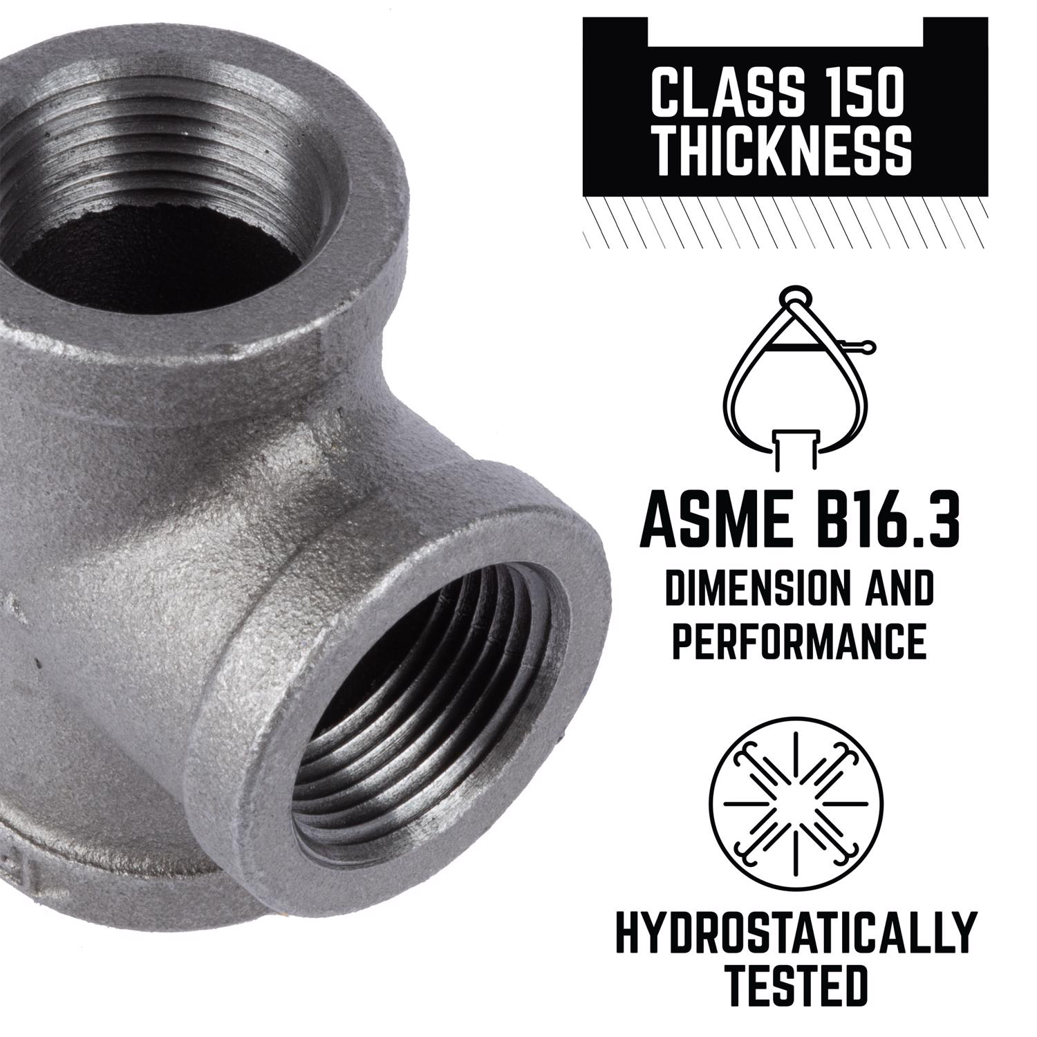 STZ Industries 1 in. FIP each X 1 in. D FIP 1 in. D FIP Black Malleable Iron Tee