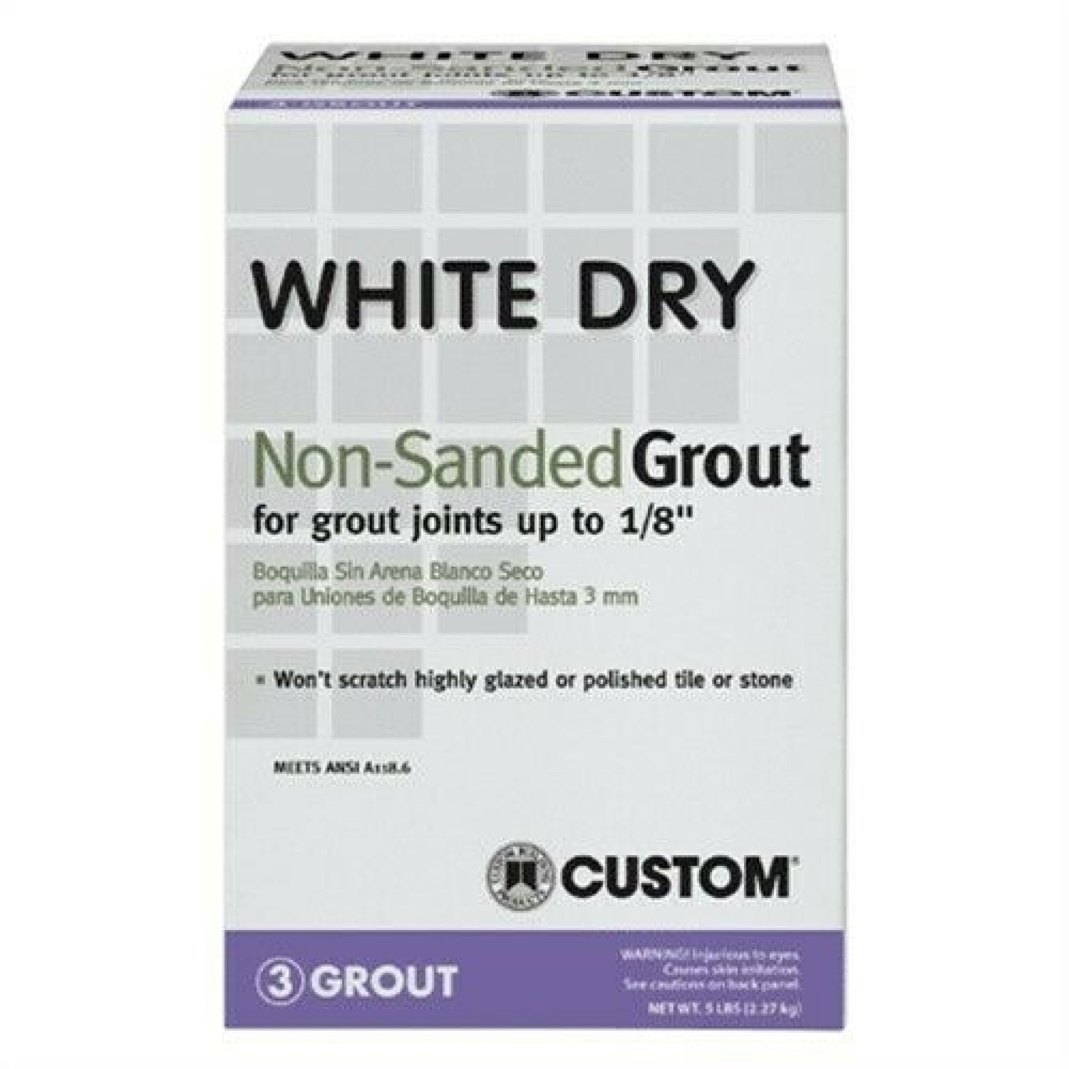 Custom Building Products White Dry Indoor and Outdoor White Grout 5 lb