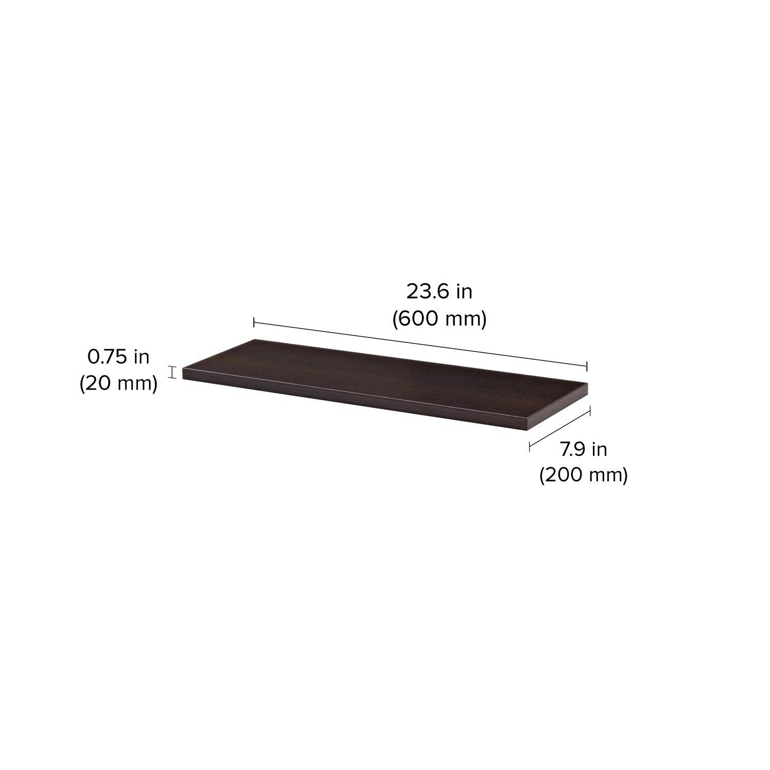 Dolle Lite.75 in. H X 23.6 in. W X 7.9 in. D Espresso Wood Shelf Board