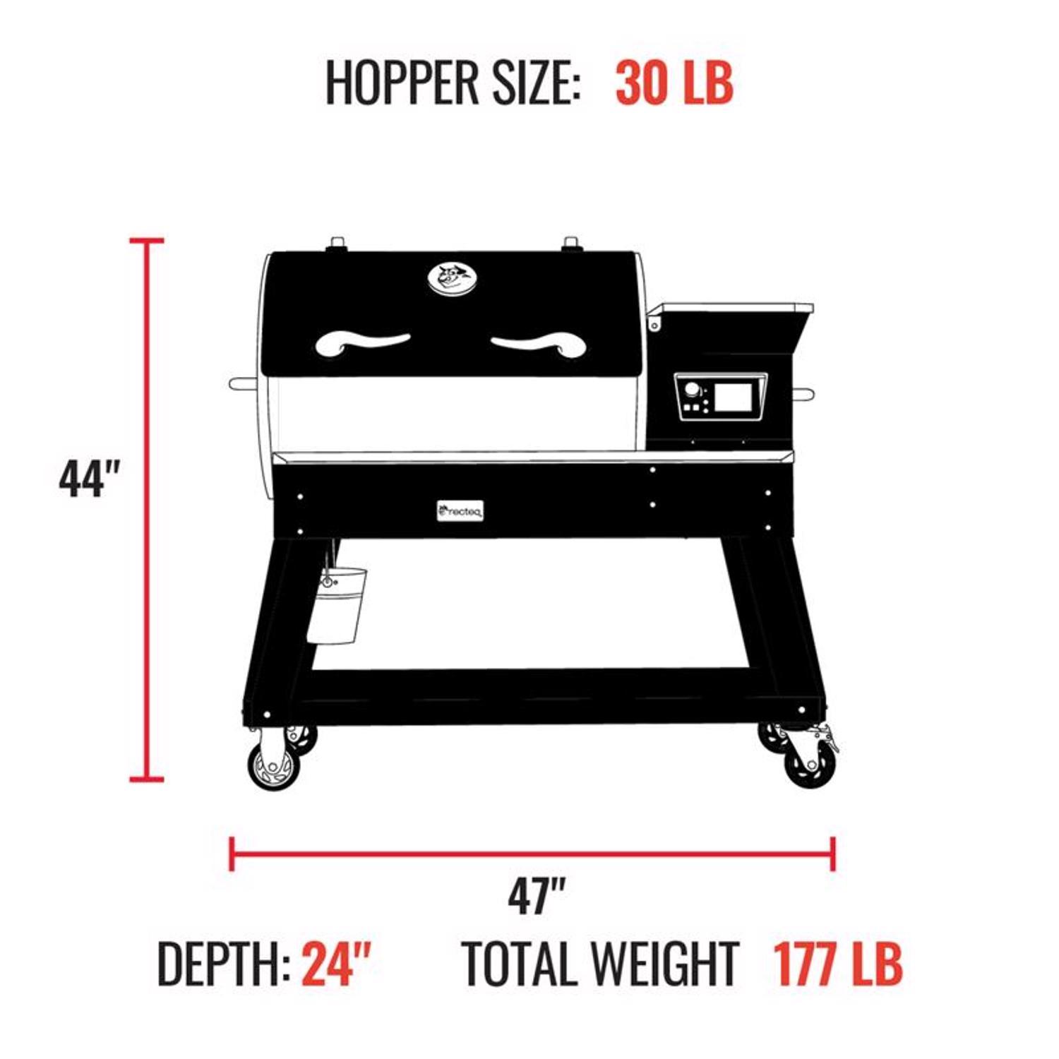 Recteq Deck Boss 800 Wood Pellet WiFi Grill and Smoker Black/Silver
