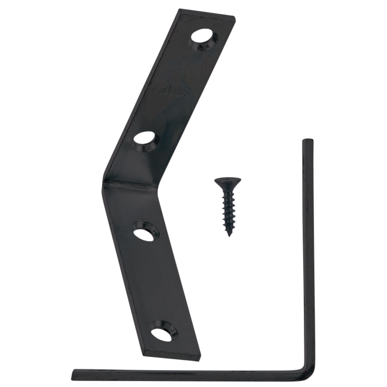 Ace 3 in. H X 3/4 in. W X 3 in. D Black Steel Inside L Corner Brace
