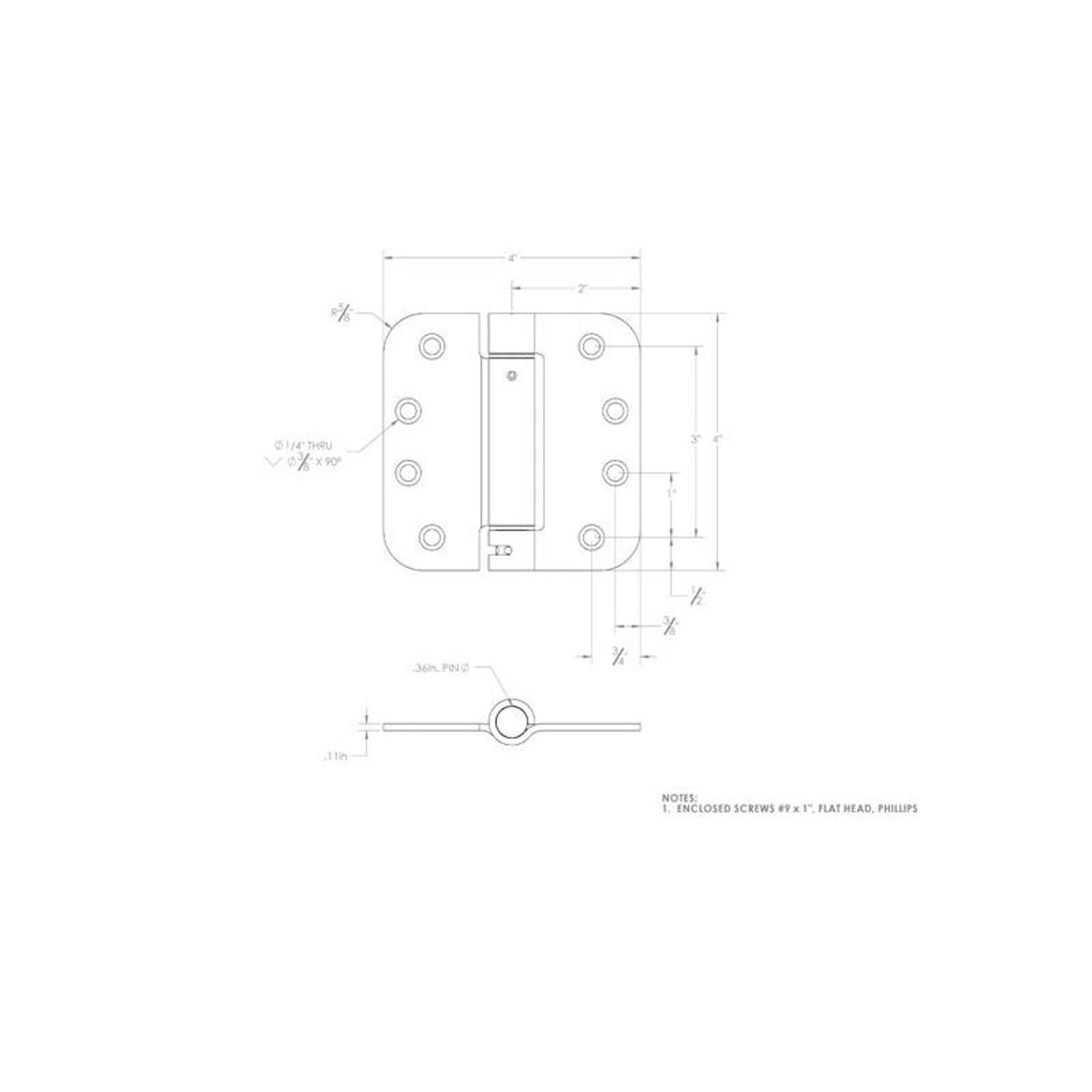 Ace 4 in. L Satin Brass Self Closing Hinge 1 pk