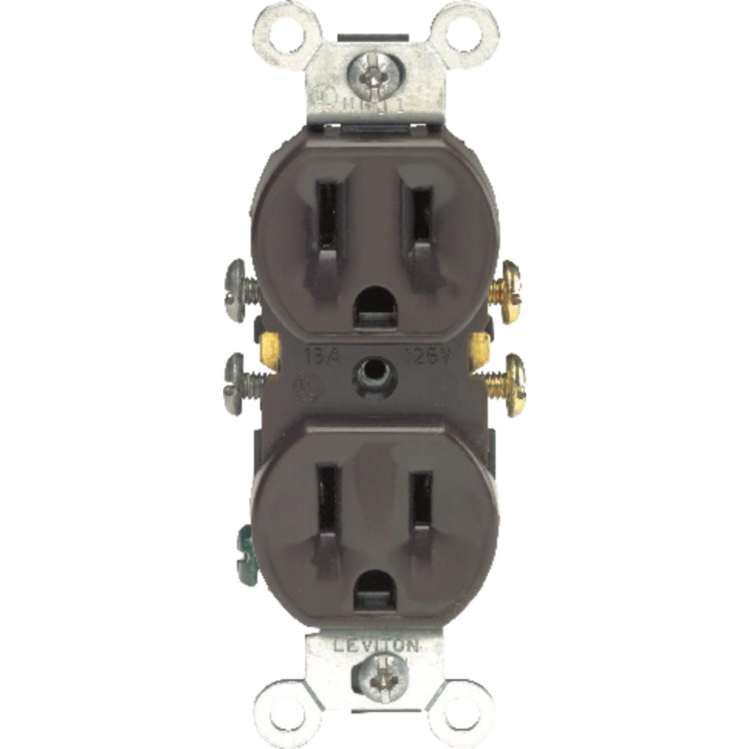 Leviton 15 amps 125 V Duplex Brown Outlet 5-15R 1 pk
