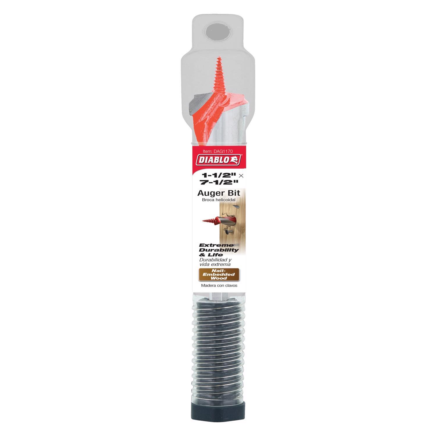 Diablo Dura-Tip 1-1/2 in. D X 7.5 in. L Auger Bit High Speed Steel 1 pc