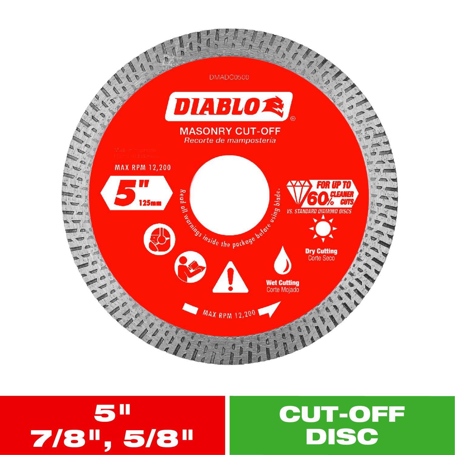 Diablo 5 in. D X 7/8 in. Diamond Masonry Cut-Off Disc 1 pk