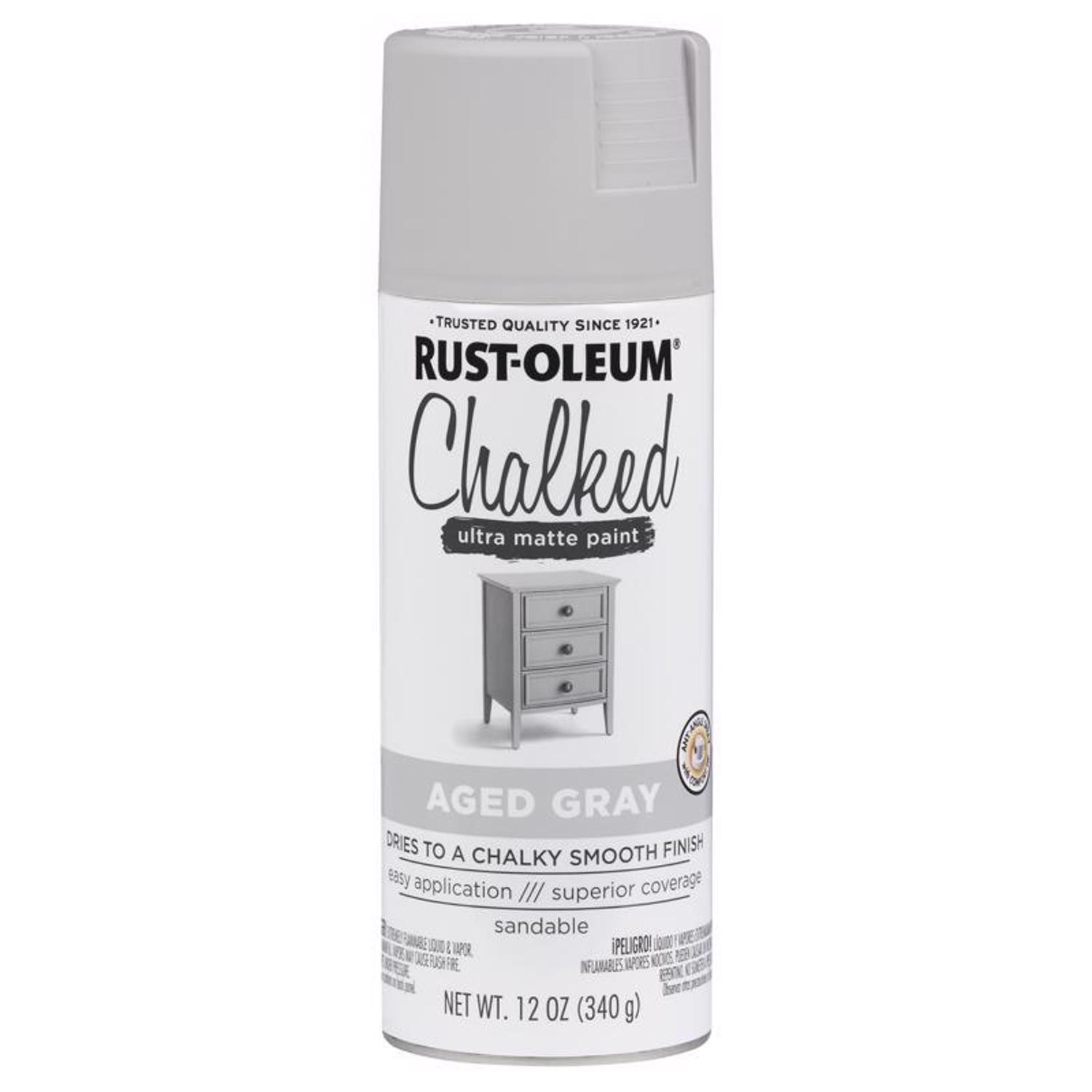 Rust-Oleum Chalked Matte Aged Gray Chalky Finish Paint 12 oz