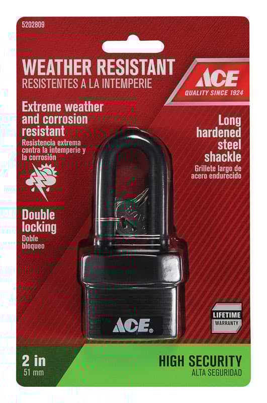 Ace 1-5/8 in. H X 2 in. W X 1-1/8 in. L Steel Double Locking Padlock