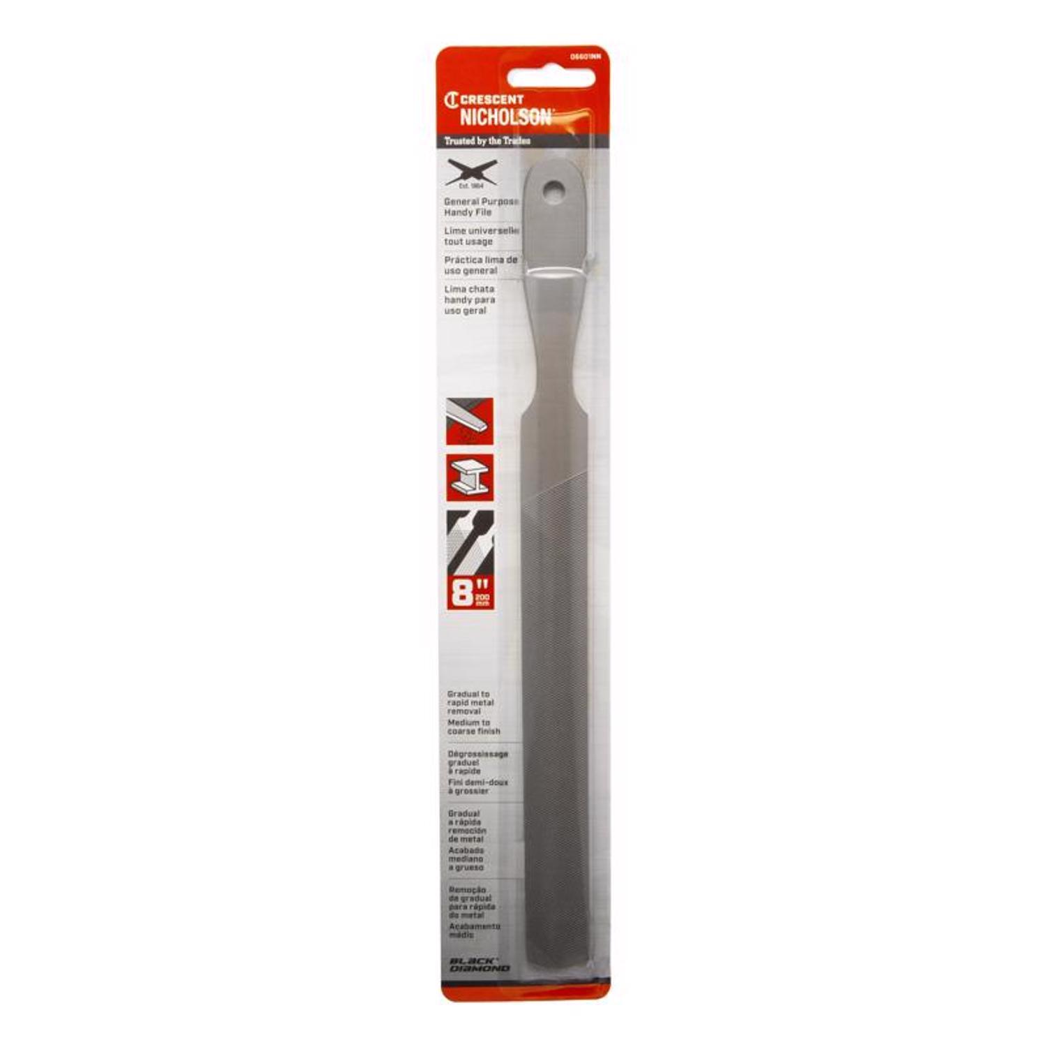 Crescent Nicholson 8 in. L X 1 in. W Steel Handy Double/Single Cut File 1 pc