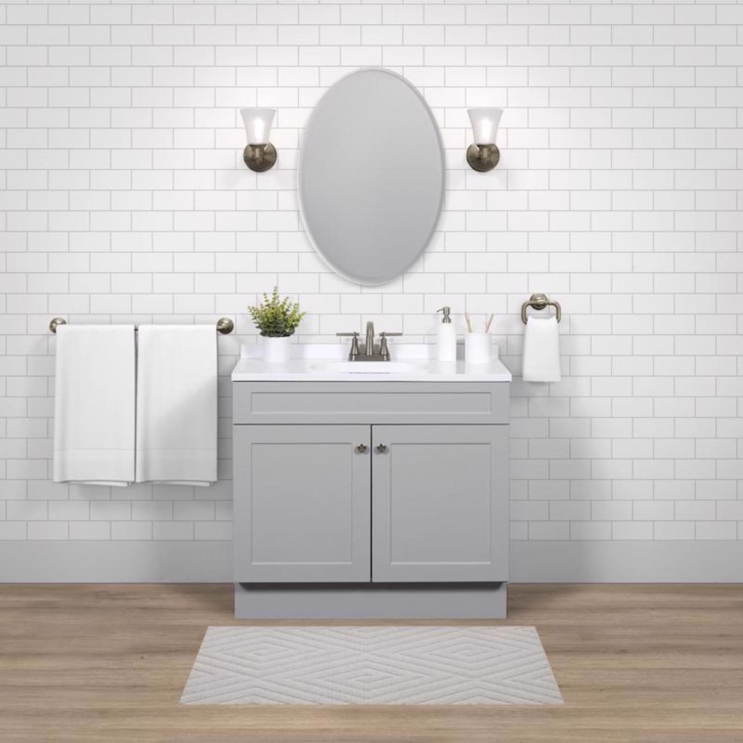 Zenna Home Single Gray Bathroom Vanity 36 in. W X 18 in. D X 35 in. H