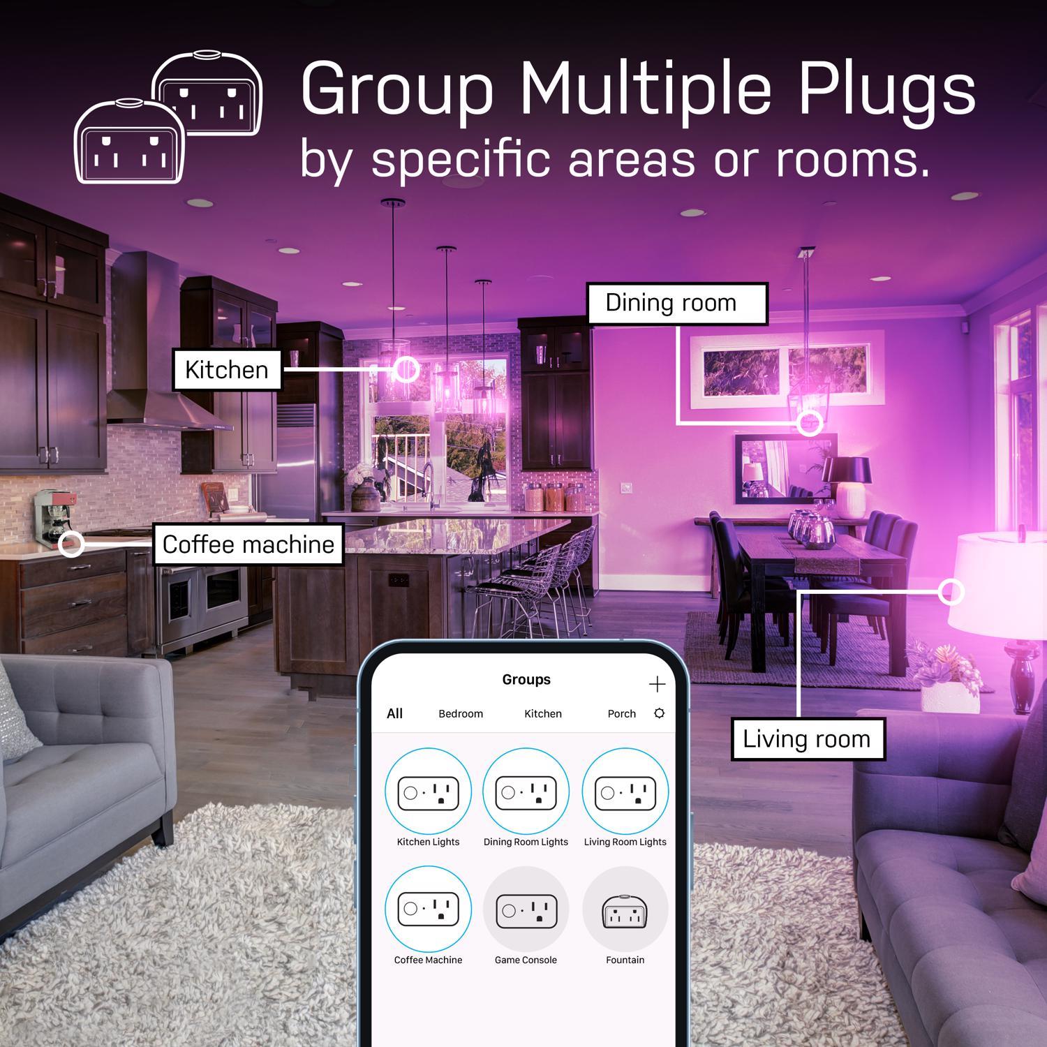 Feit Smart Home Residential Plastic Extension Smart-Enabled Plug with Night Light 1-15R