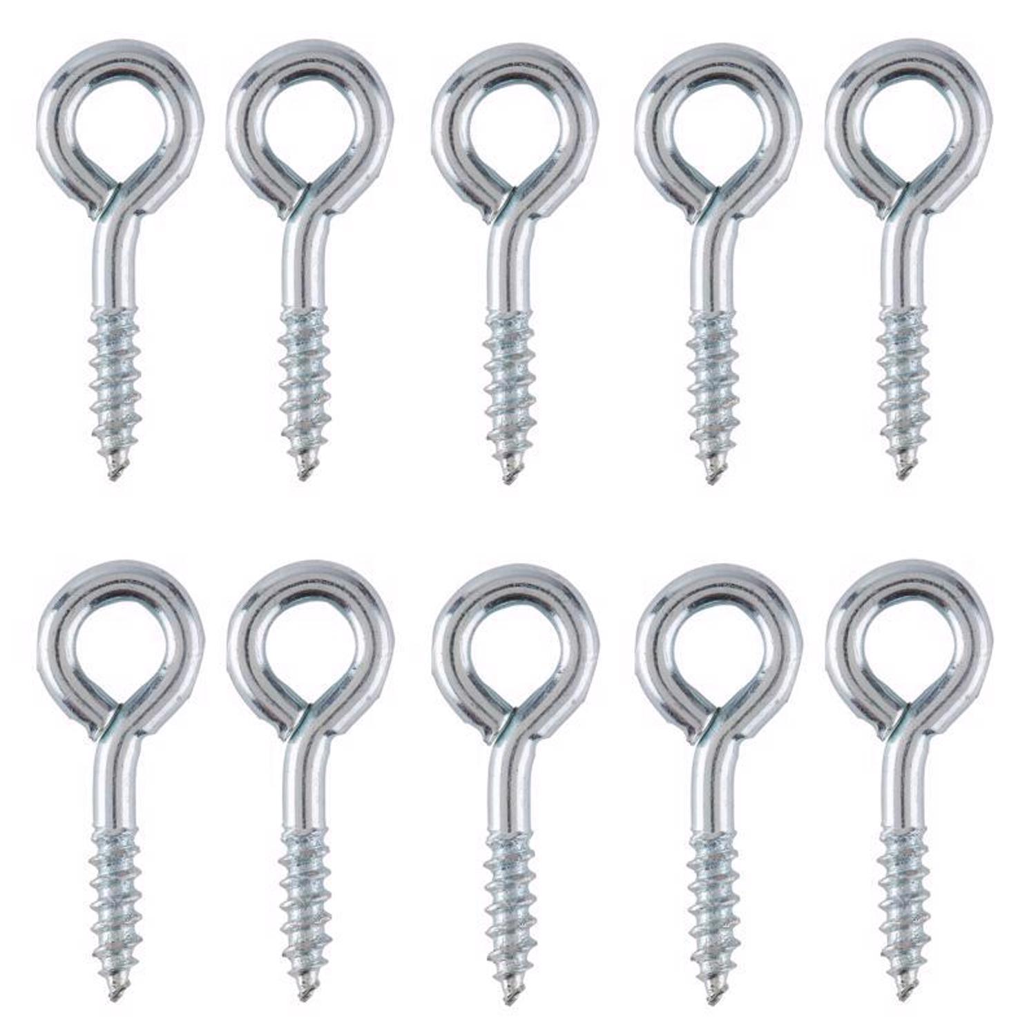 Ace 1/8 in. D X 1 in. L Zinc-Plated Steel Screw Eye 40 lb. cap. 10 pk