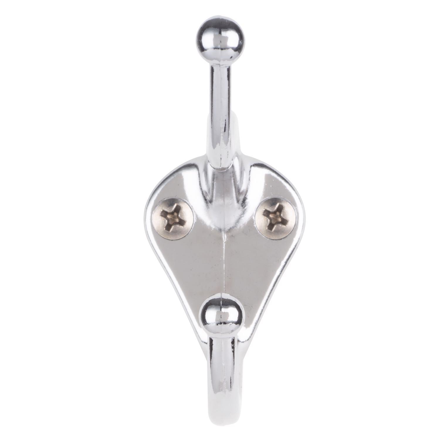 Ace 3 in. L Chrome Silver Metal Small Coat and Hat Hook 2 pk