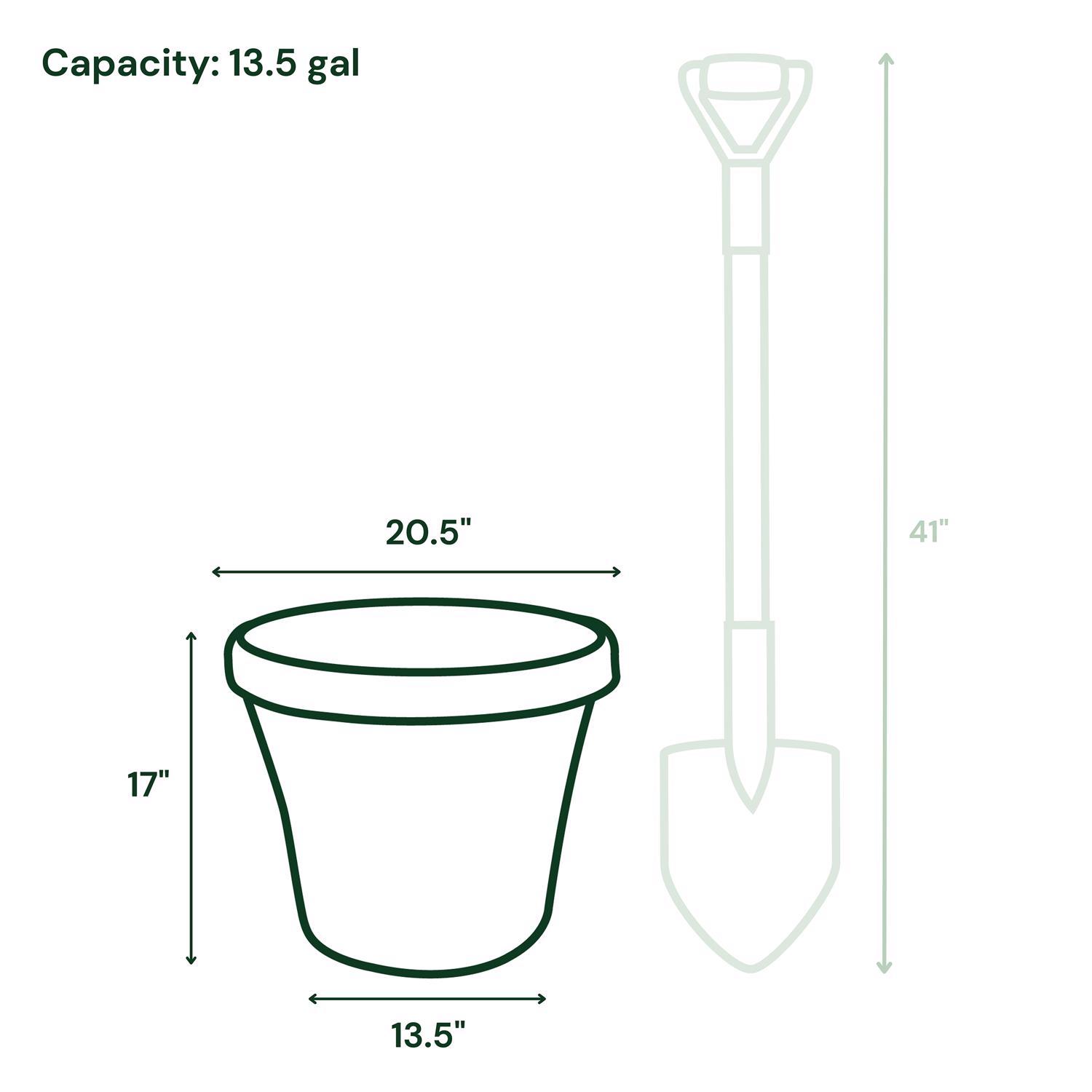 Bloem Terra 17 in. H X 20.5 in. W Resin Traditional Planter Terracotta Clay