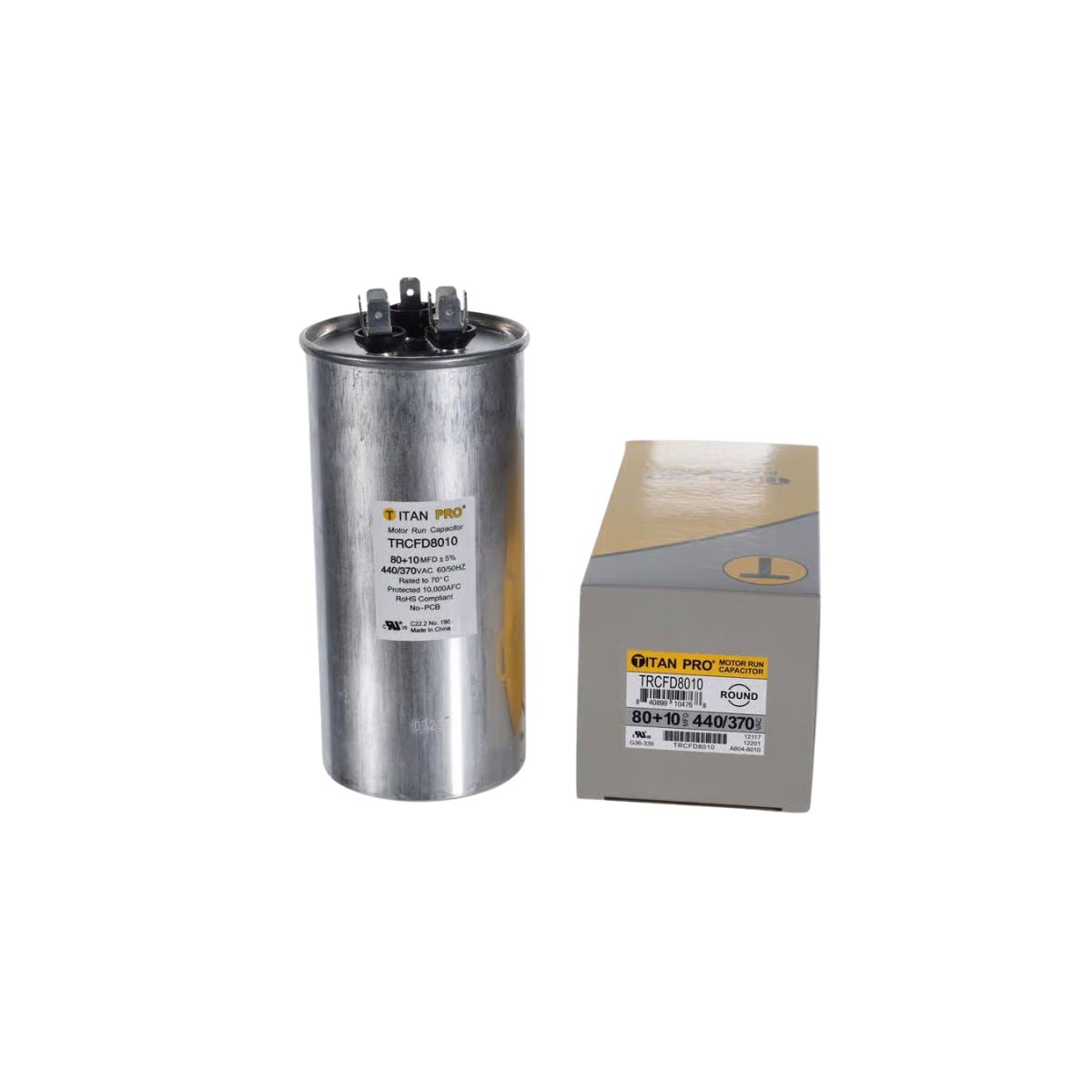Titan Pro 80+10 MFD 440 V Round Run Capacitor