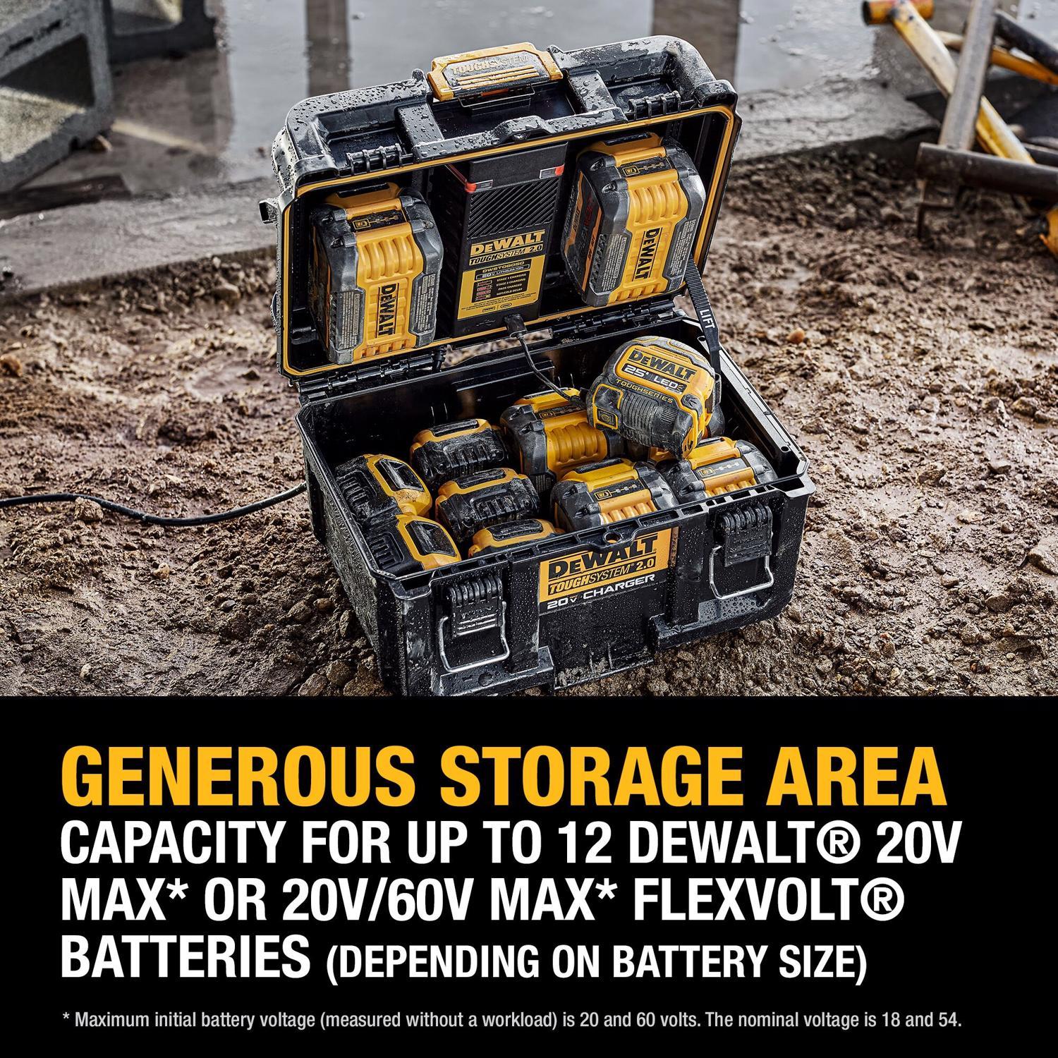 DeWalt 20V Tough System 2.0 DWST08050 Lithium-Ion Box Battery Charger Box 1 pc