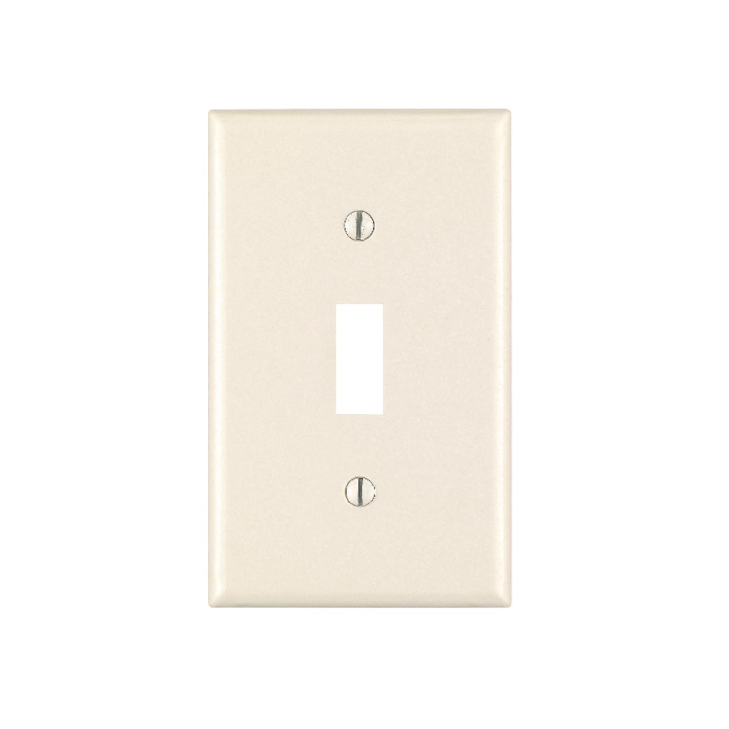 Leviton Light Almond 1 gang Thermoset Plastic Toggle Wall Plate 10 pk