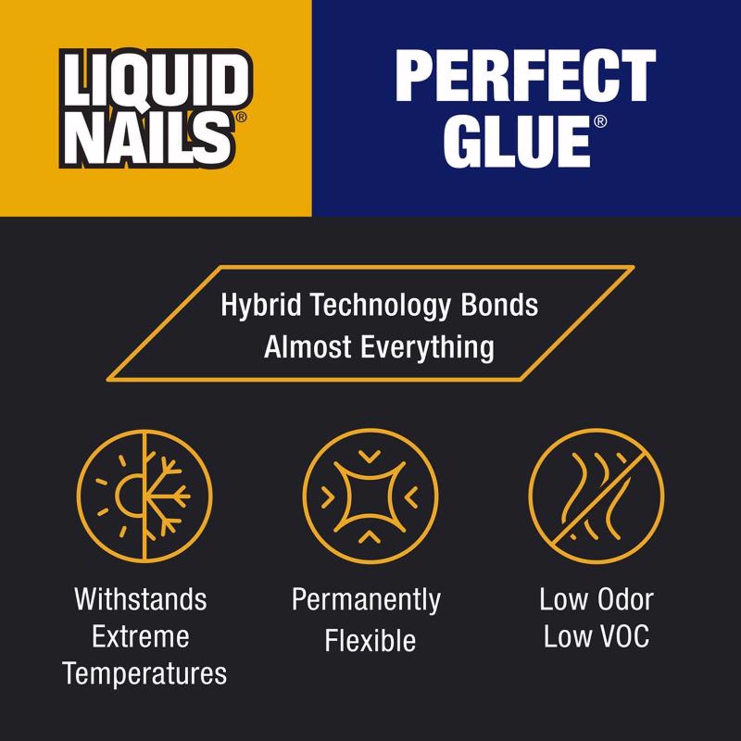 Liquid Nails Fuze-It High Strength Hybrid Adhesive Clear Perfect Glue 0.75 oz