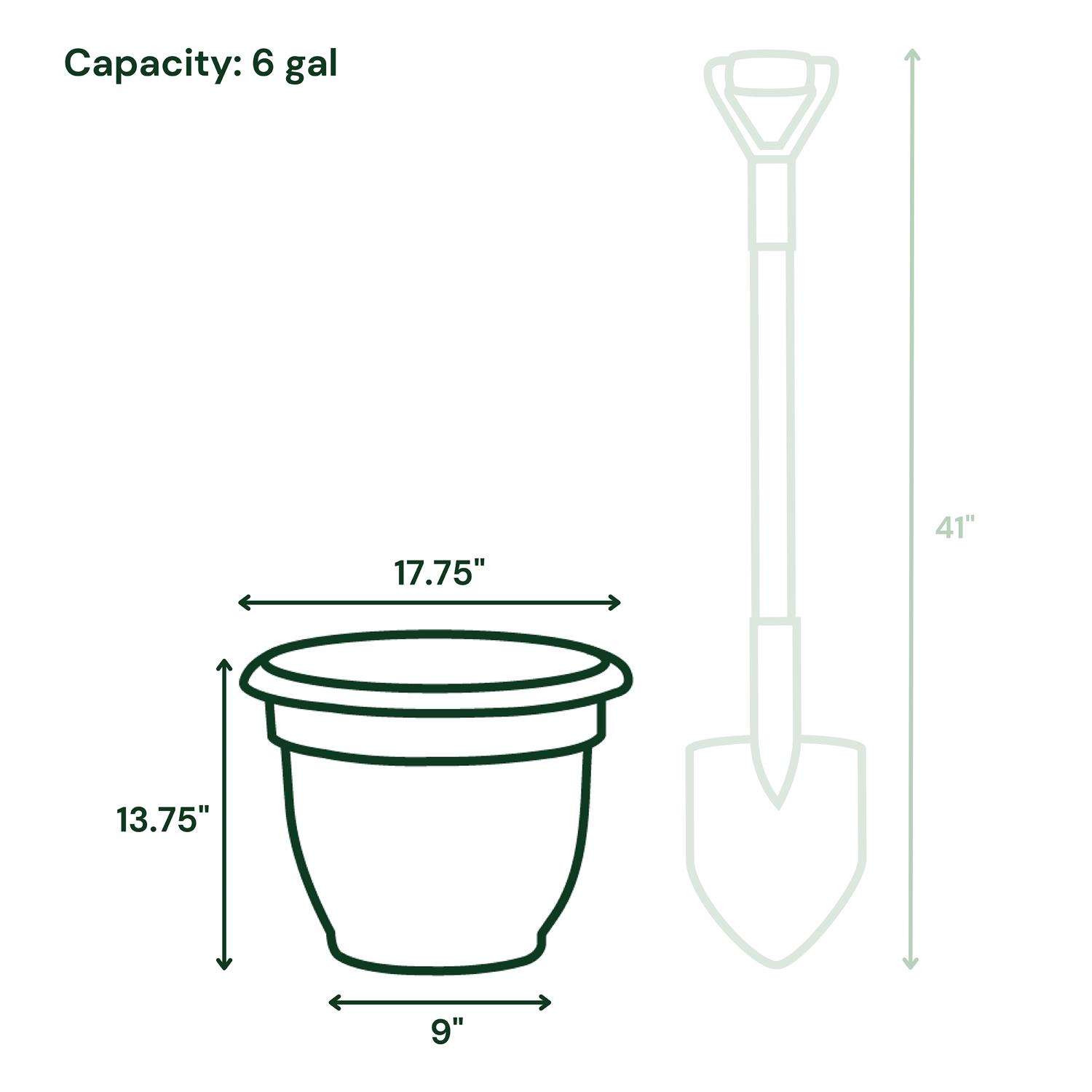 Bloem Ariana 13.75 in. H X 17.75 in. W X 17.75 in. D Plastic Traditional Planter Terracotta