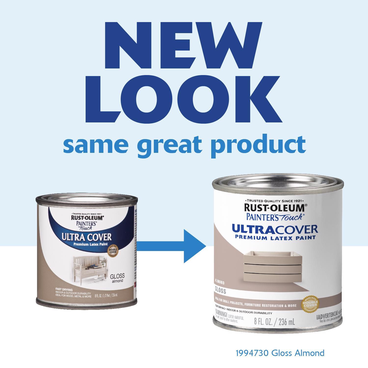 Rust-Oleum Painters Touch Ultra Cover Gloss Almond Water-Based Paint Exterior and Interior 8 oz