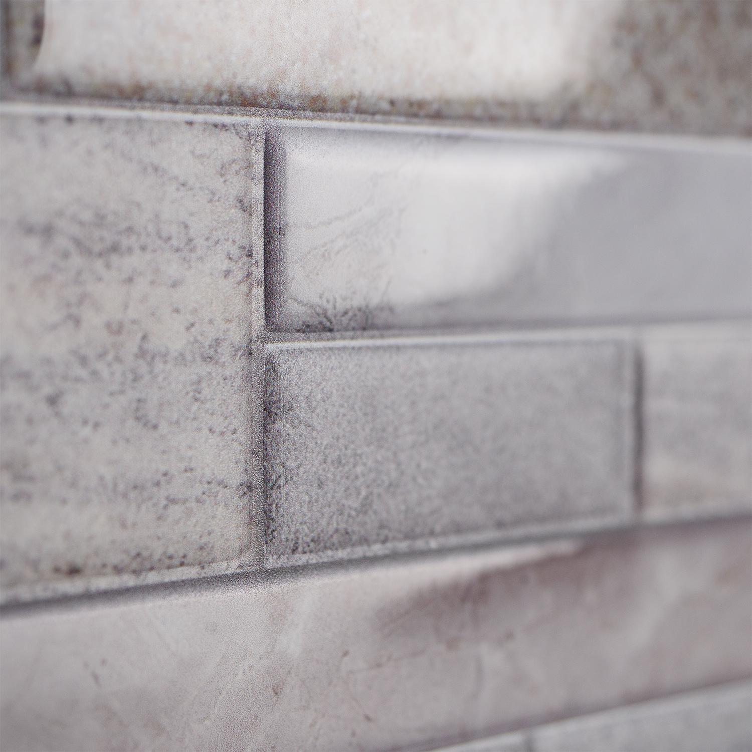 Smart Tiles 11.4 in. W X 22.5 in. L Gray Multiple Finish (Mosaic) Vinyl Adhesive Wall Tile 2 pc