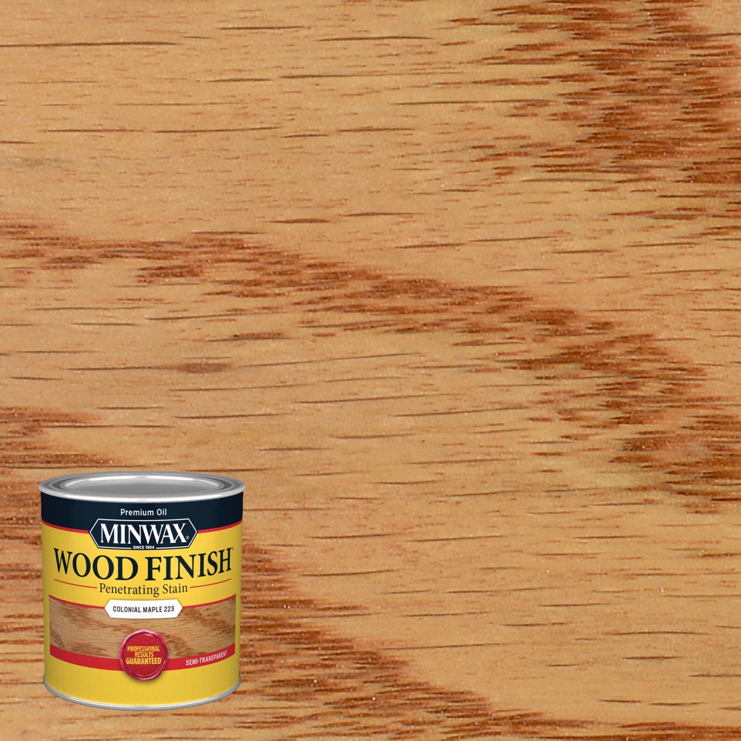 Minwax Wood Finish Semi-Transparent Colonial Maple Oil-Based Penetrating Wood Stain 1/2 pt