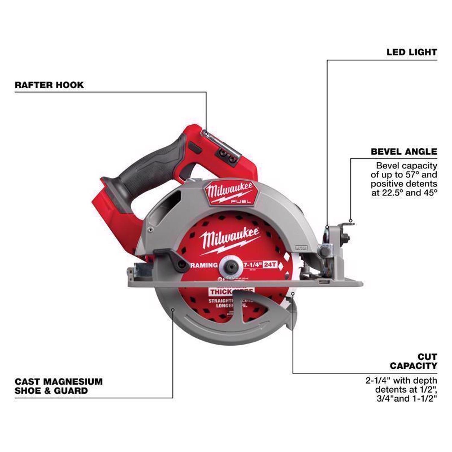Milwaukee M18 FUEL M18 7-1/4 in. Cordless Brushless Circular Saw Tool Only