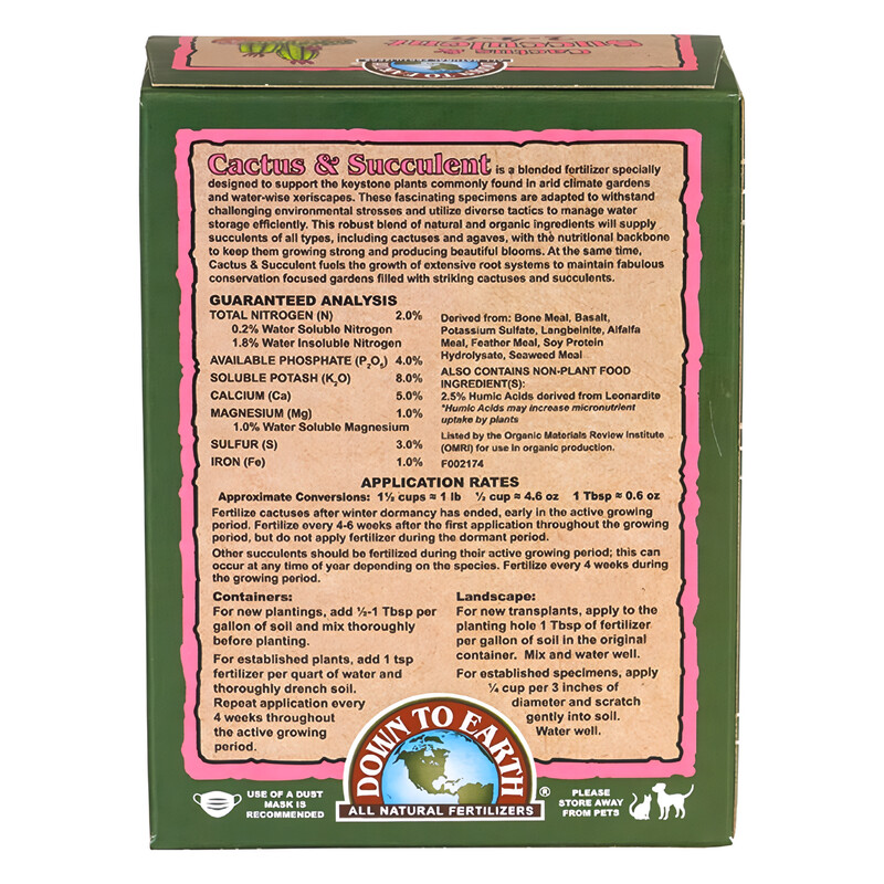 Down To Earth Cactus & Succulent Mix 2-4-8 1 lb.