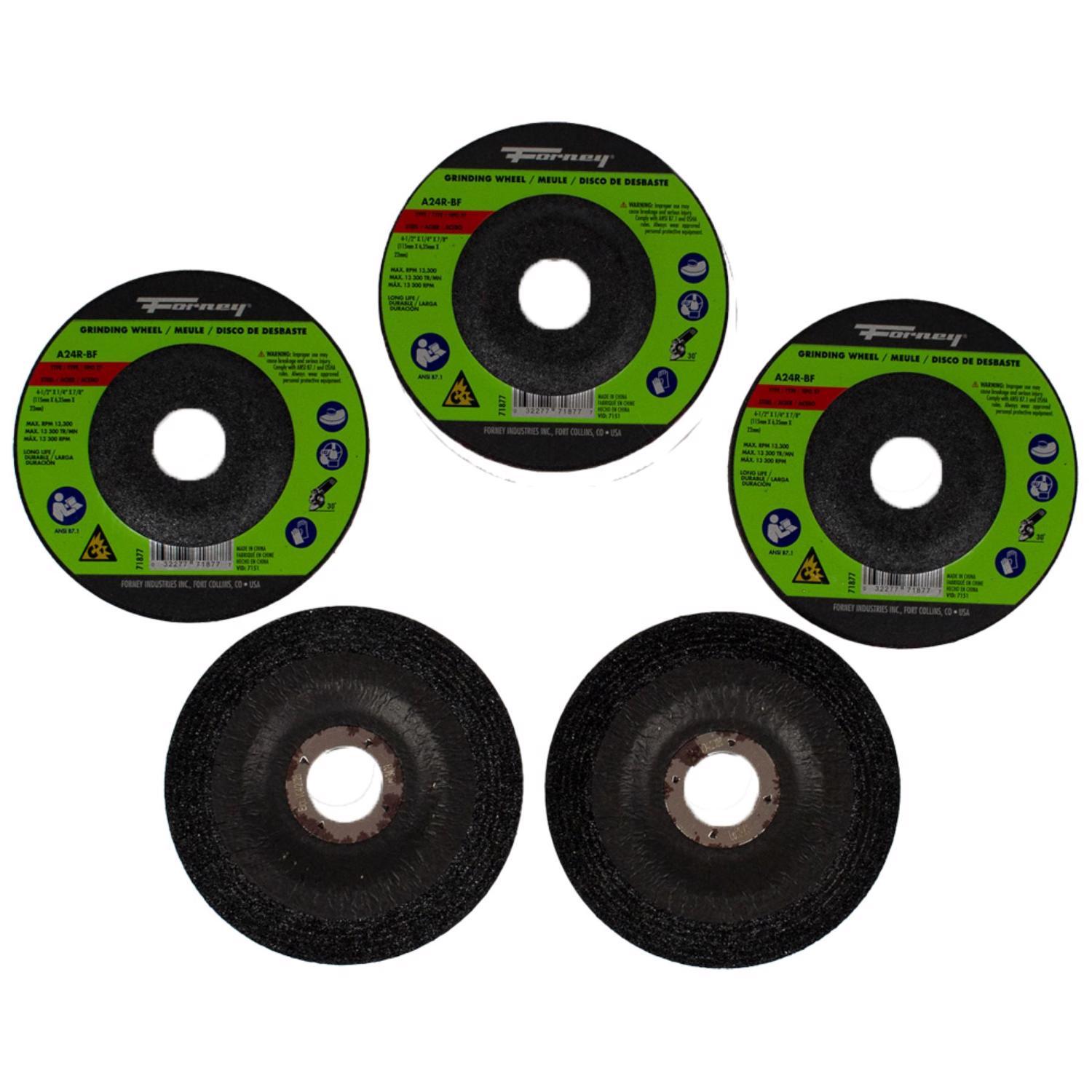 Forney 4-1/2 in. D X 7/8 in. in. Grinding Wheel