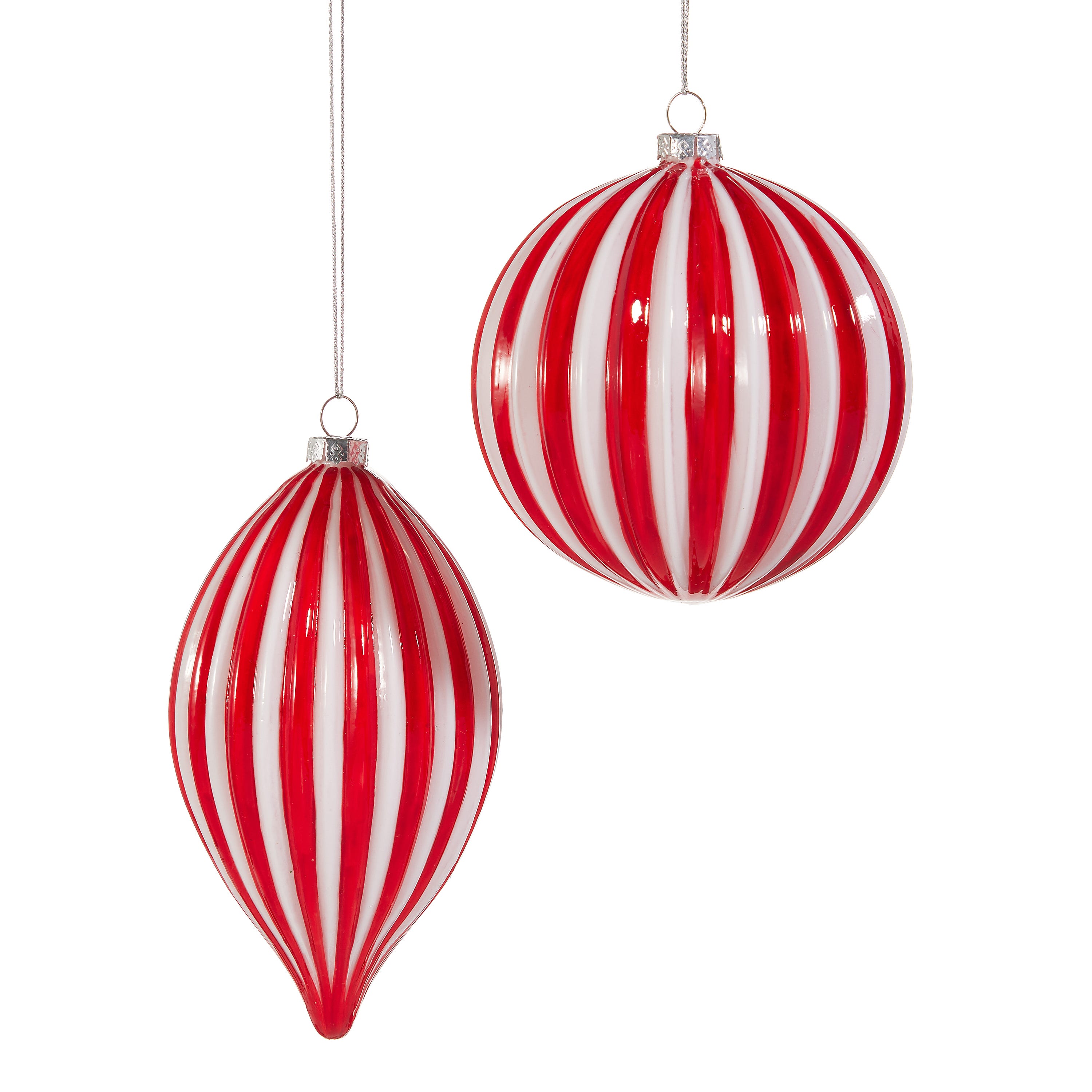Raz Imports 4 in. Red and White Striped Ornament
