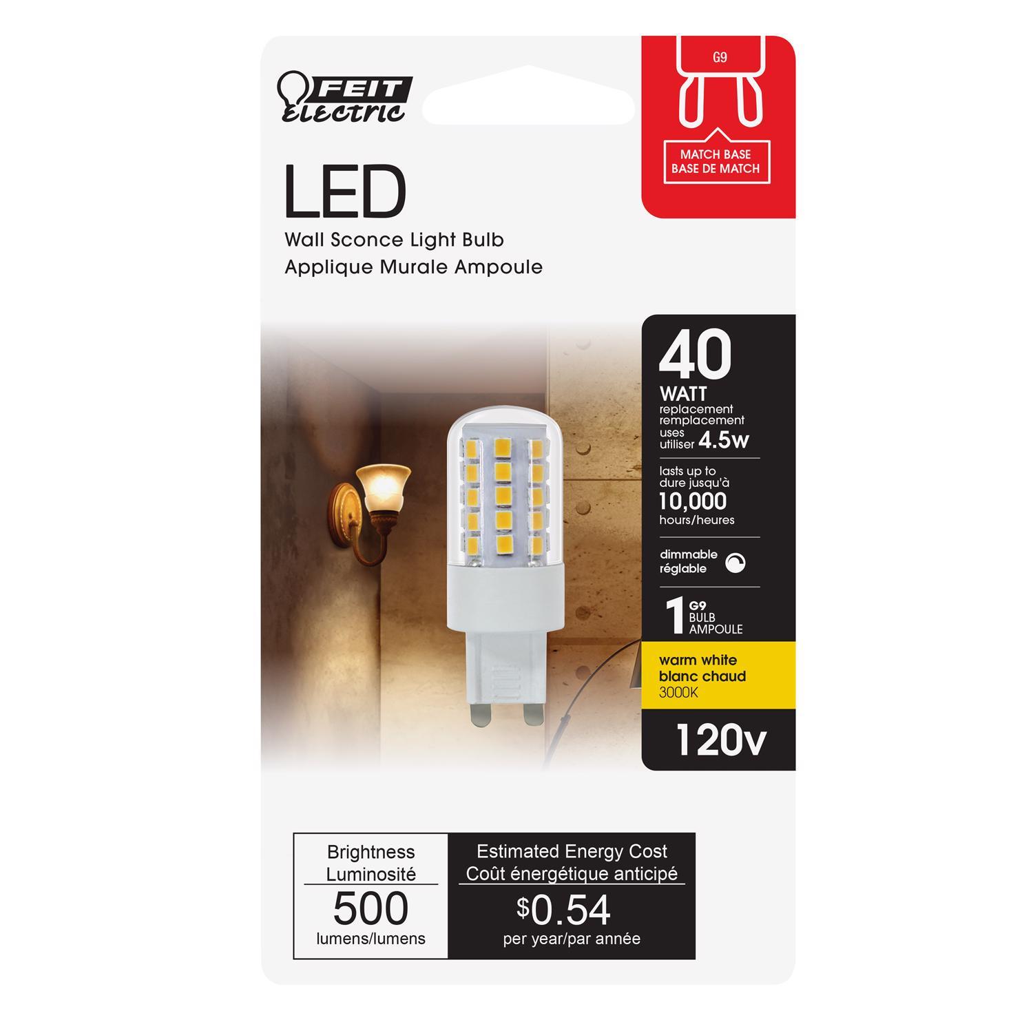 Feit T4 Bi-Pin LED Bulb Warm White 40 Watt Equivalence 1 pk