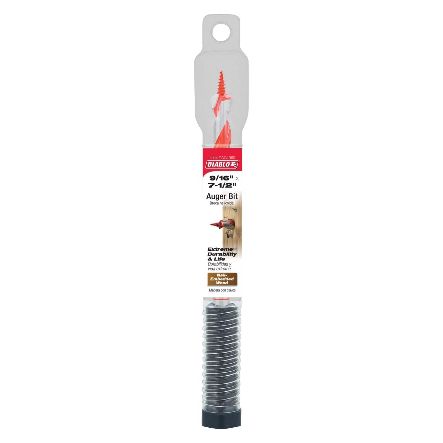 Diablo Dura-Tip 9/16 in. D X 7.5 in. L Auger Bit High Speed Steel 1 pc