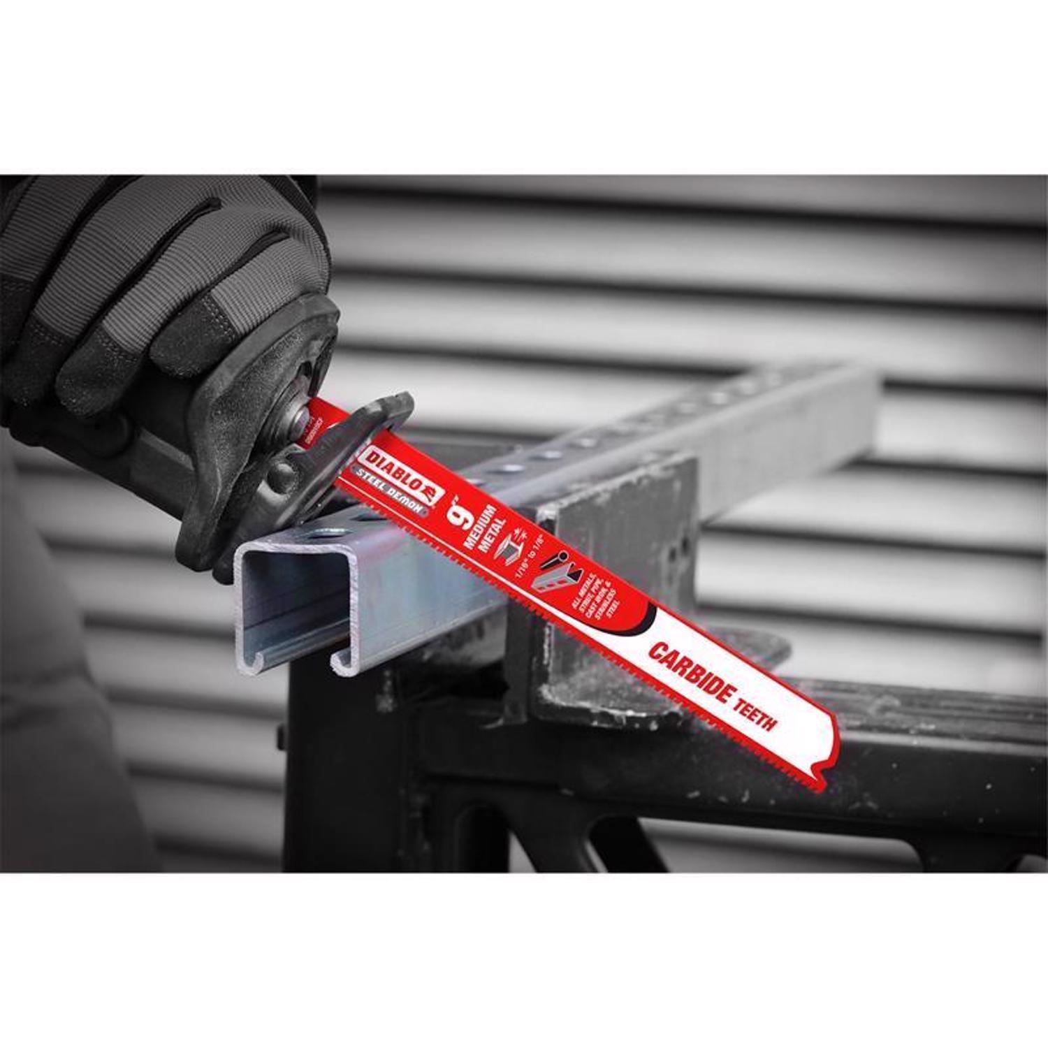 Diablo Steel Demon 9 in. Carbide Medium Metal Reciprocating Saw Blade 10 TPI 1 pk