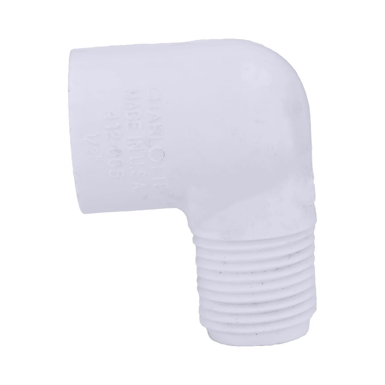 Charlotte Pipe Schedule 40 1/2 in. MPT X 1/2 in. D MPT PVC Street Elbow 1 pk
