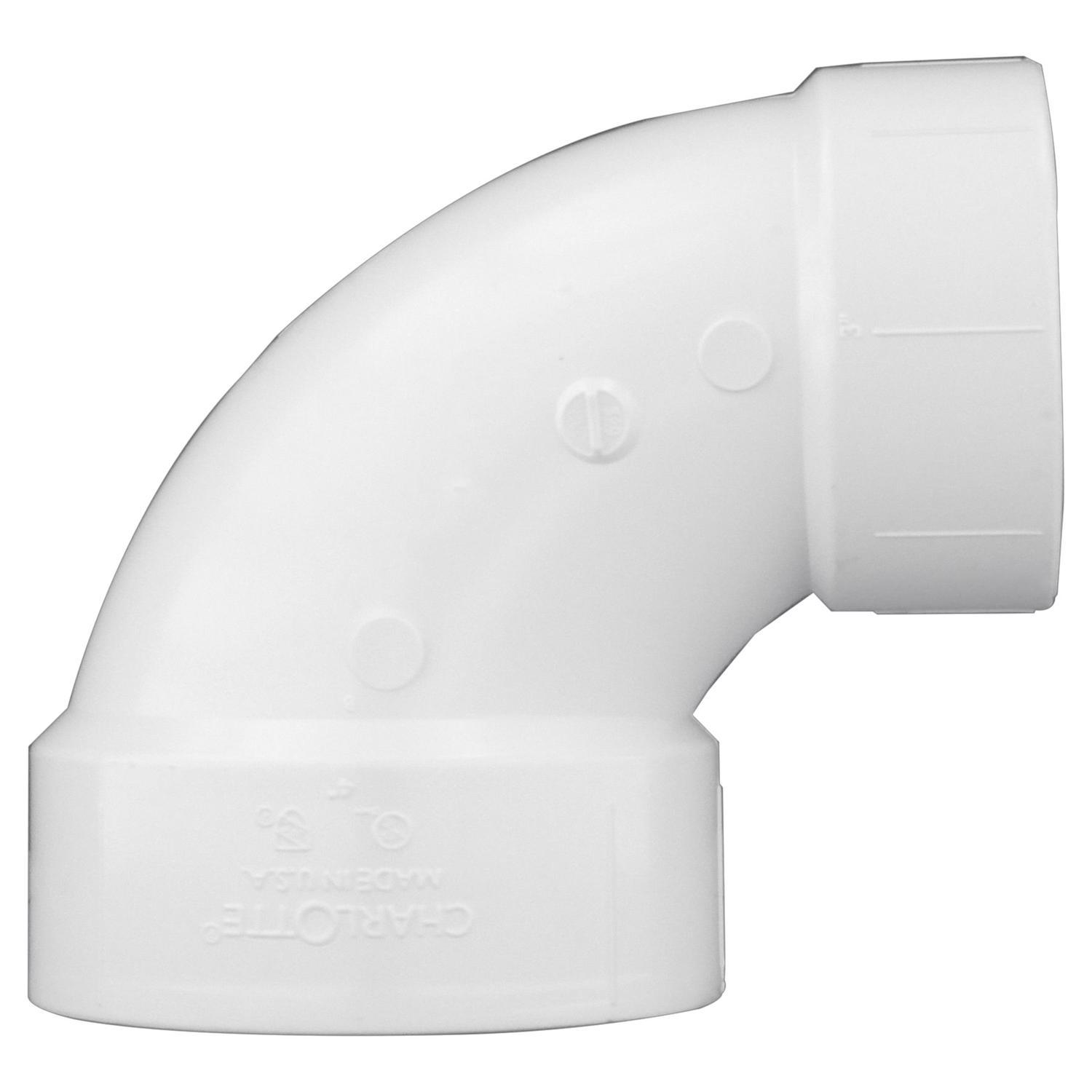 Charlotte Pipe 4 in. Hub X 3 in. D Hub PVC Elbow 1 pk