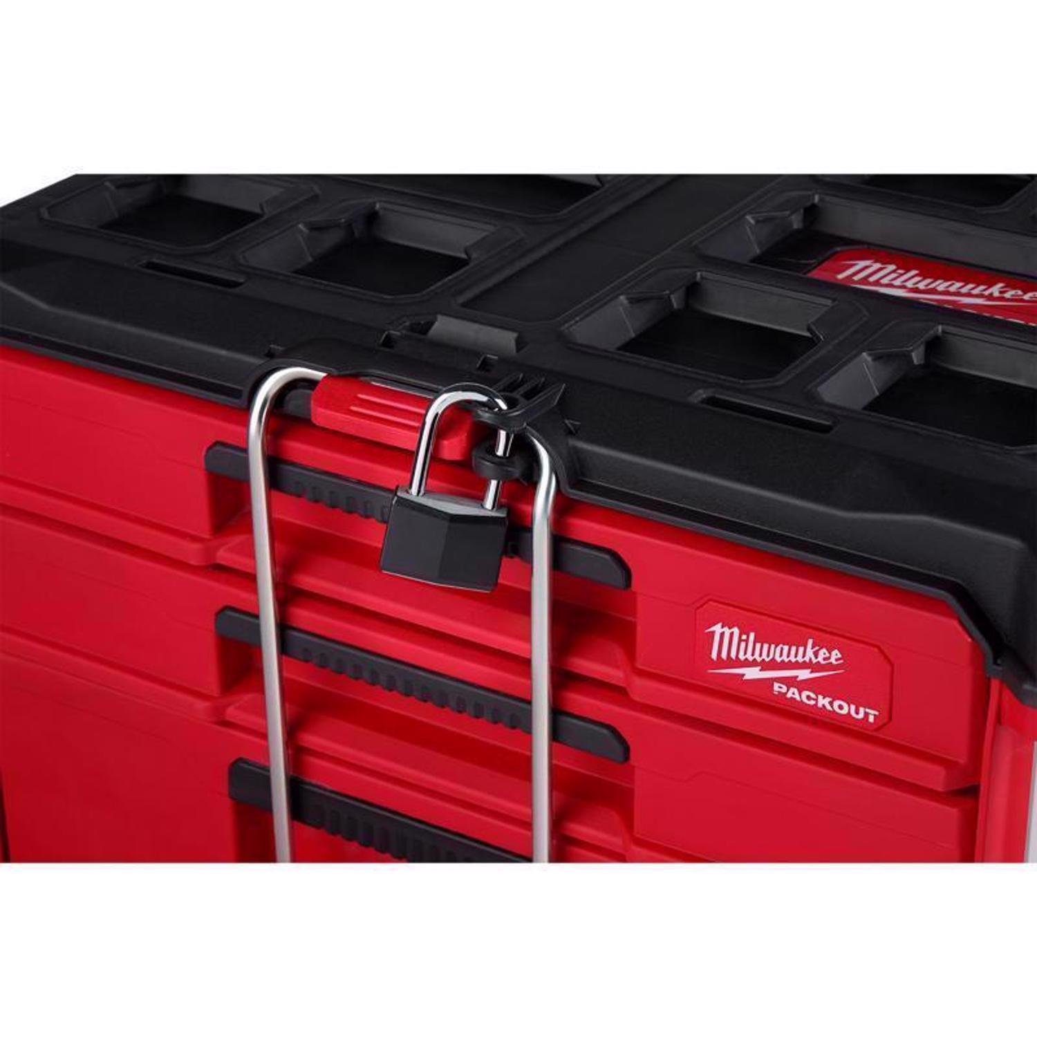 Milwaukee Packout 16.3 in. Modular 3-Drawer Multi Drawer Tool Box Black/Red