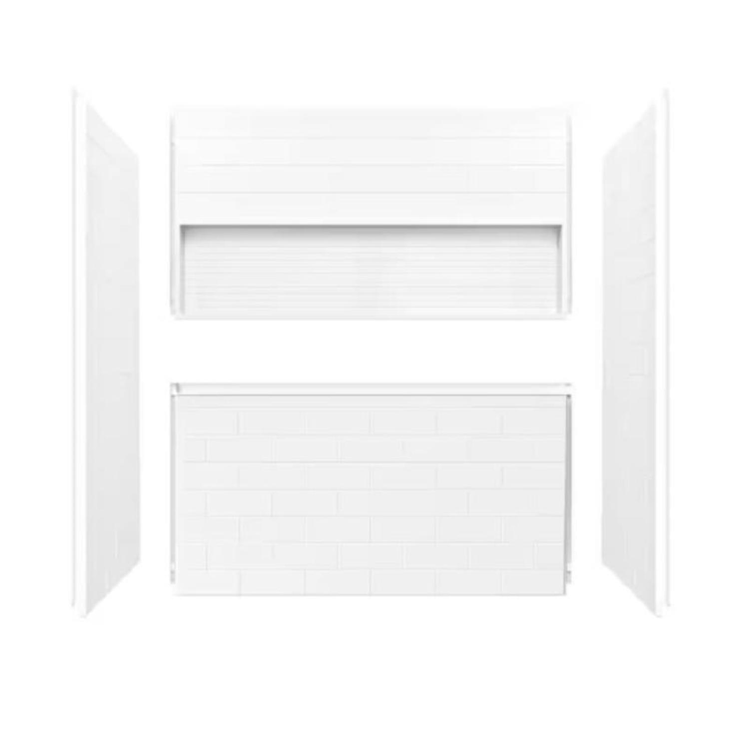 Bootz 60 in. H X 30 in. W X 60 in. L White Bathtub Surround
