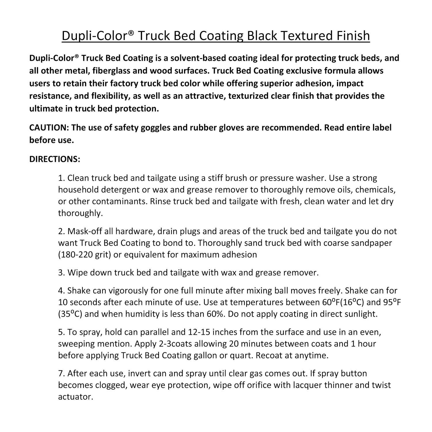 Dupli-Color Black Textured Finish Truck Bed Coating 16.5 oz