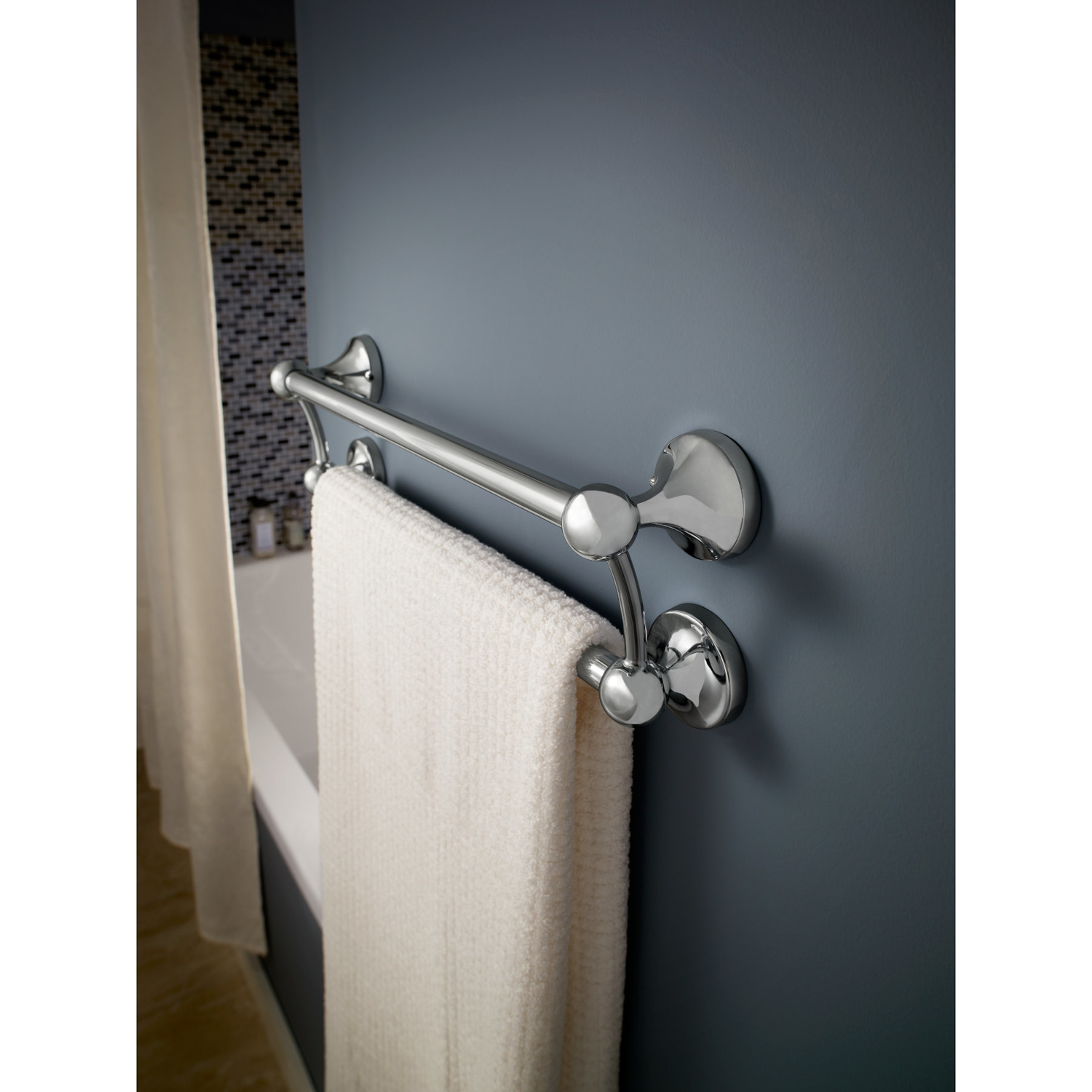 Delta 20.5 in. L Stainless Steel Towel Bar with Assist Bar