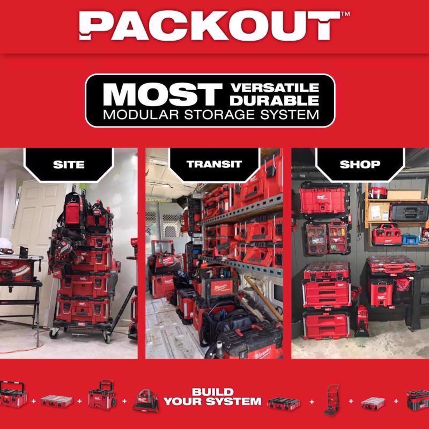 Milwaukee PACKOUT Compact Organizer Impact-Resistant Poly 5 compartments Red