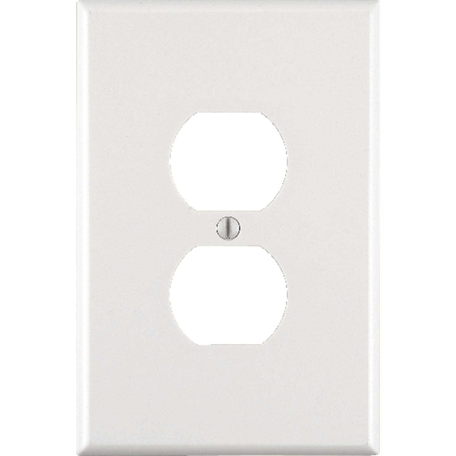Leviton White 1 gang Thermoset Plastic Duplex Wall Plate 1 pk