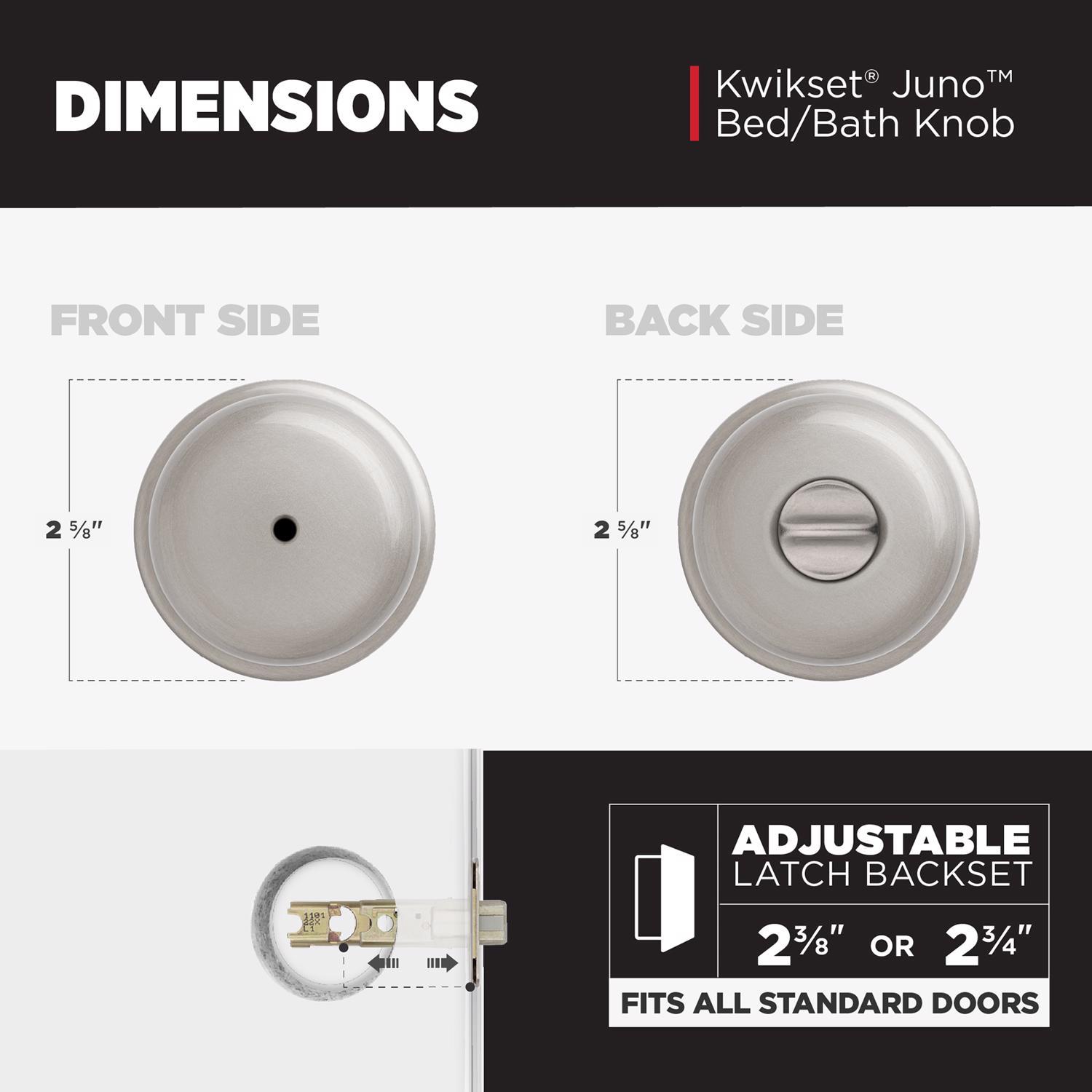 Kwikset Juno Satin Nickel Privacy Lockset 1-3/4 in.