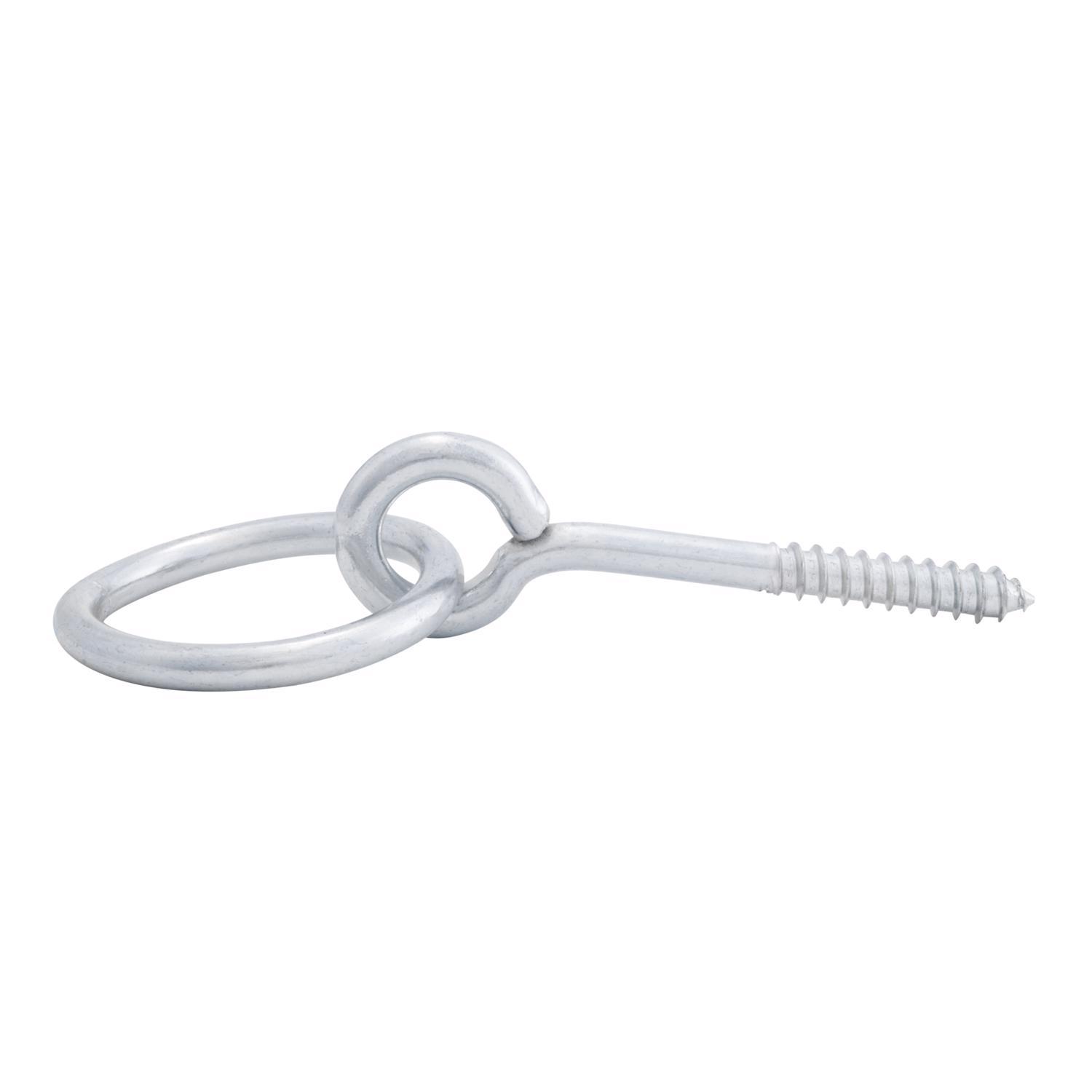 Hampton Large Zinc-Plated Silver Steel 3-5/8 in. L Rings w/Screw Eyes 350 lb 1 pk