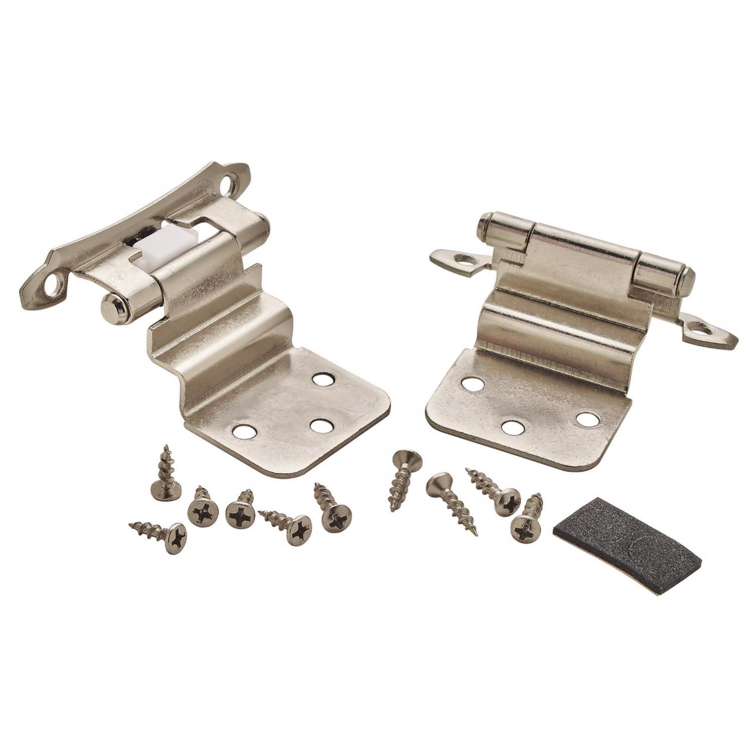 Amerock 2.12 in. W X 2.75 in. L Polished Chrome Silver Steel Self-Closing Hinge 2 pk