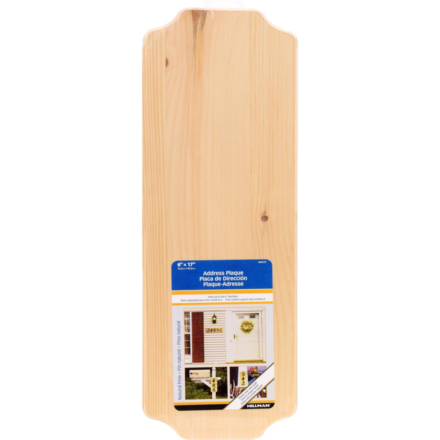 HILLMAN Natural Wood Rectangle Address Plate