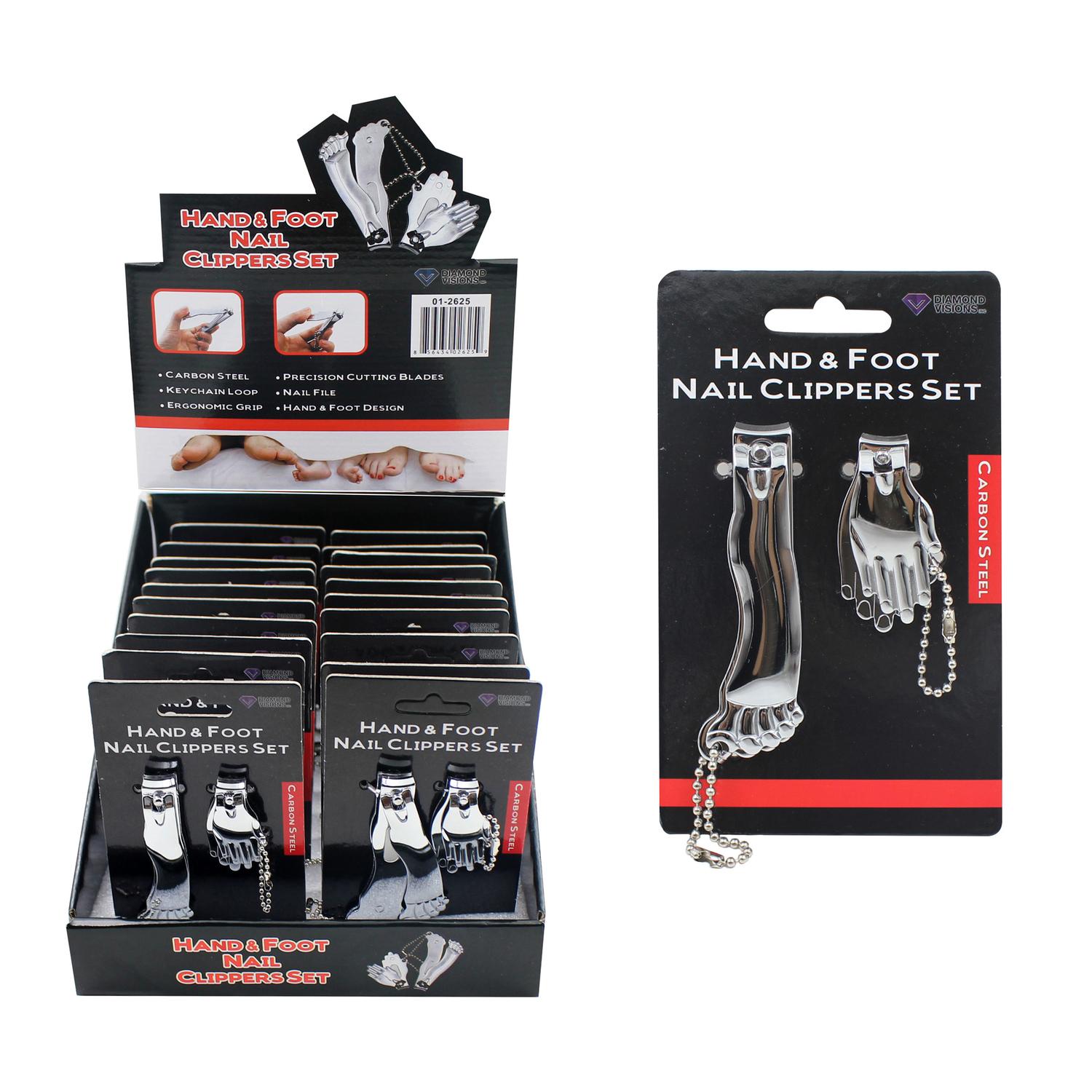 Diamond Visions Silver Hand and Foot Nail Clippers 2 pk