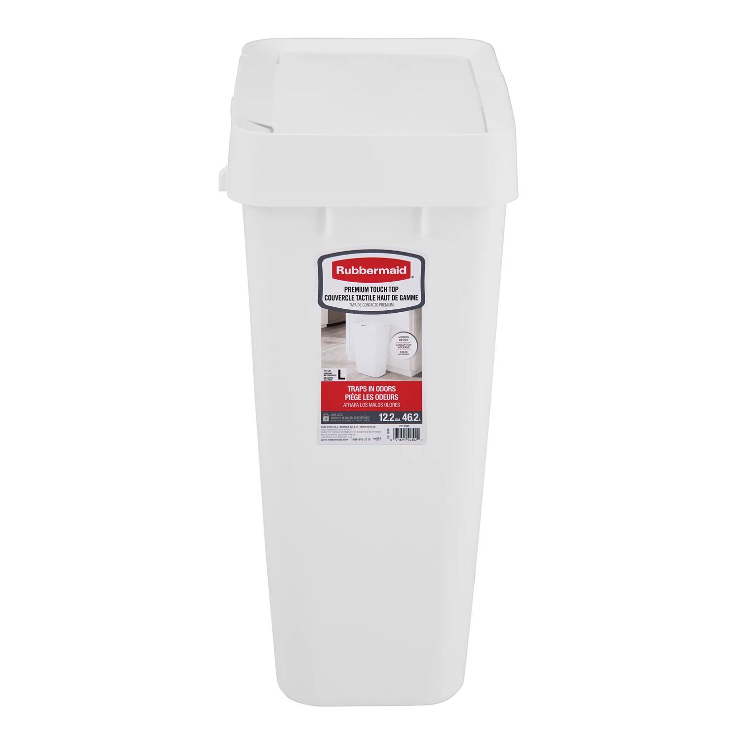 Rubbermaid 12.2 gal White Resin Trash Can