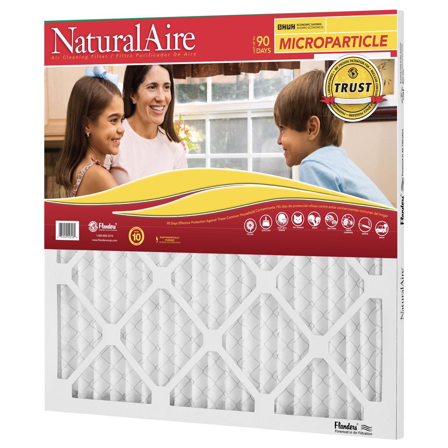 NaturalAire 20 in. W X 20 in. H X 1 in. Synthetic 10 MERV Pleated Microparticle Air Filter 1 pk