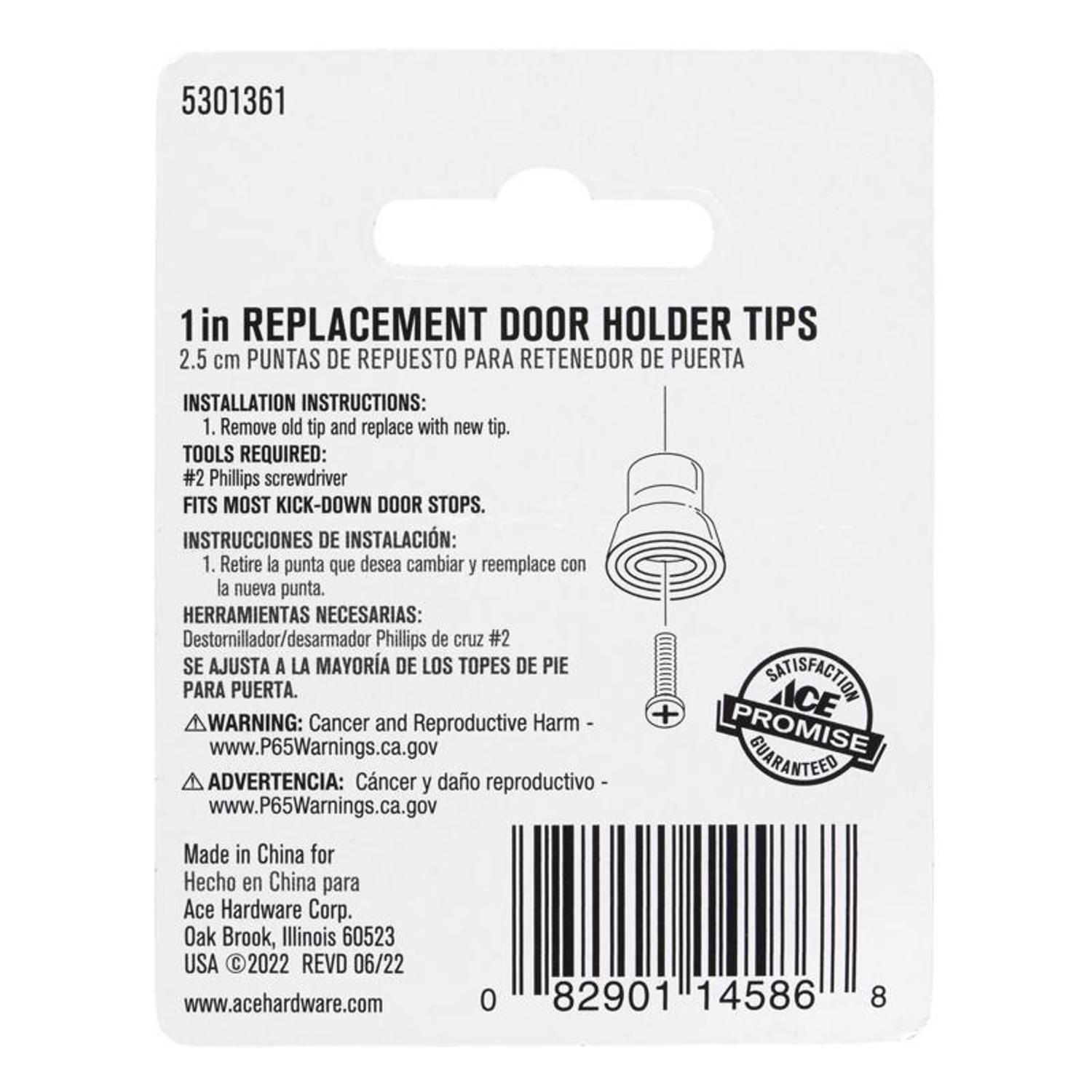 Ace 1 in. W Rubber Gray Door Stop Tip Over the door clip 1 in.