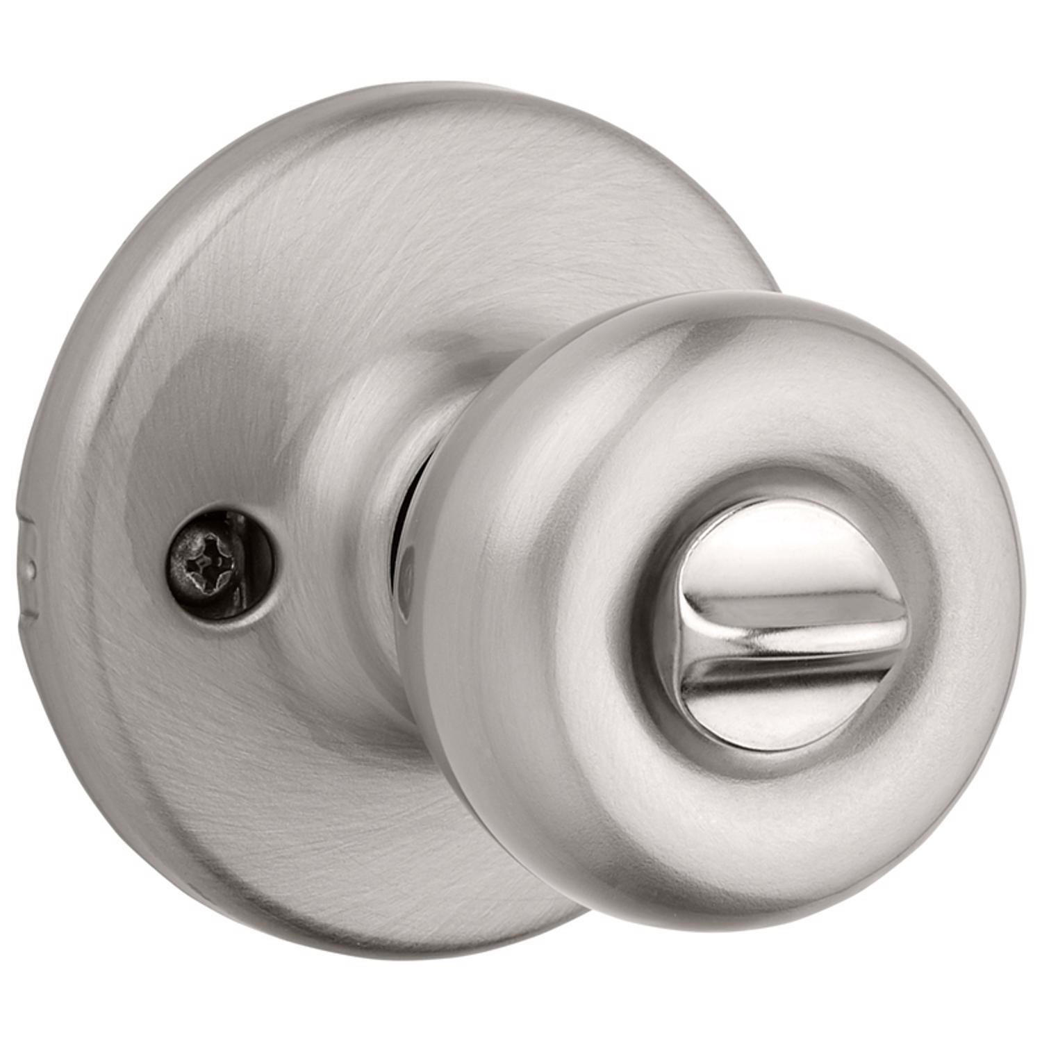 Kwikset Tylo Satin Nickel Entry Door Knob 1-3/4 in.